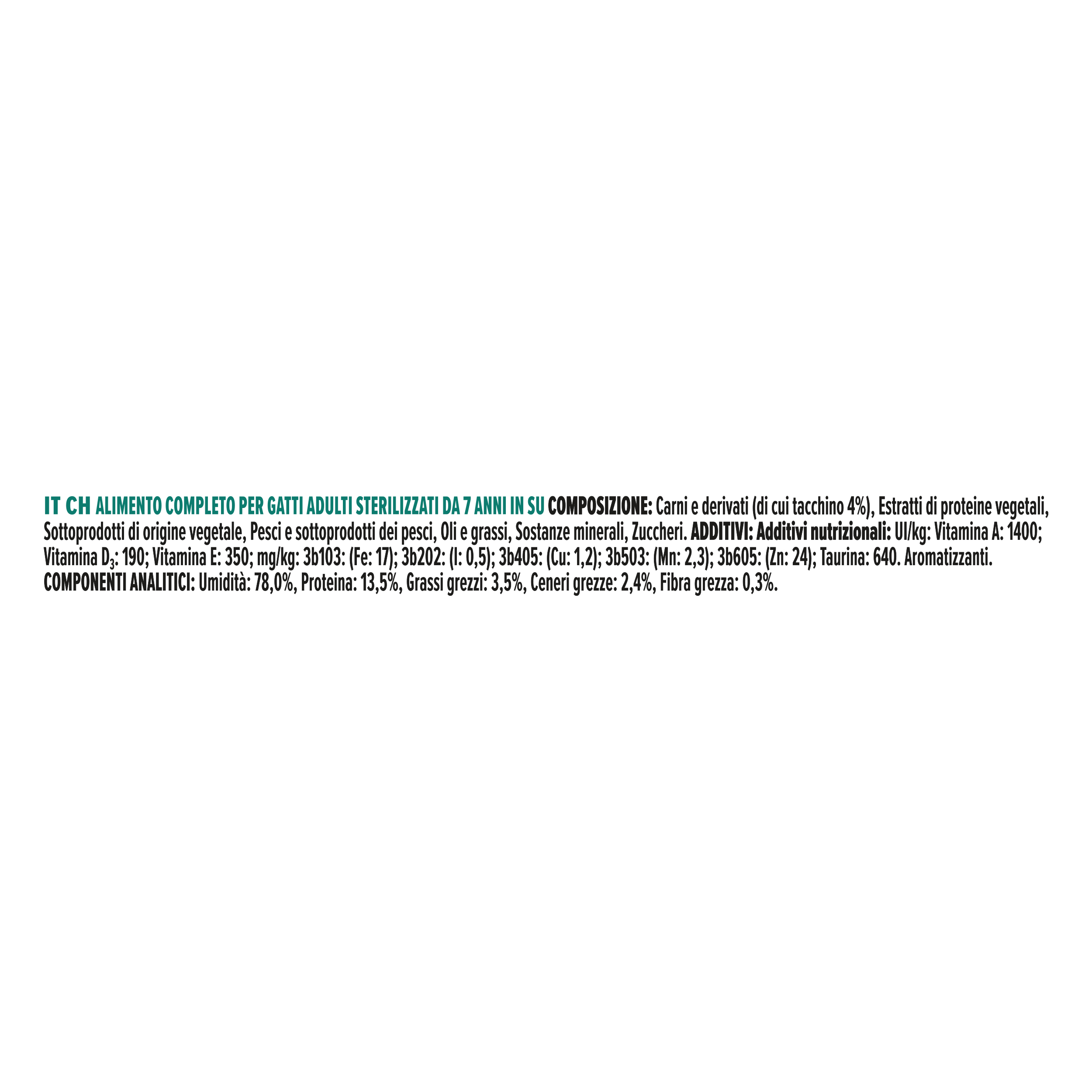 PURINA® PRO PLAN® Sterilised Senior 7+ MAINTENANCE con tacchino in salsa