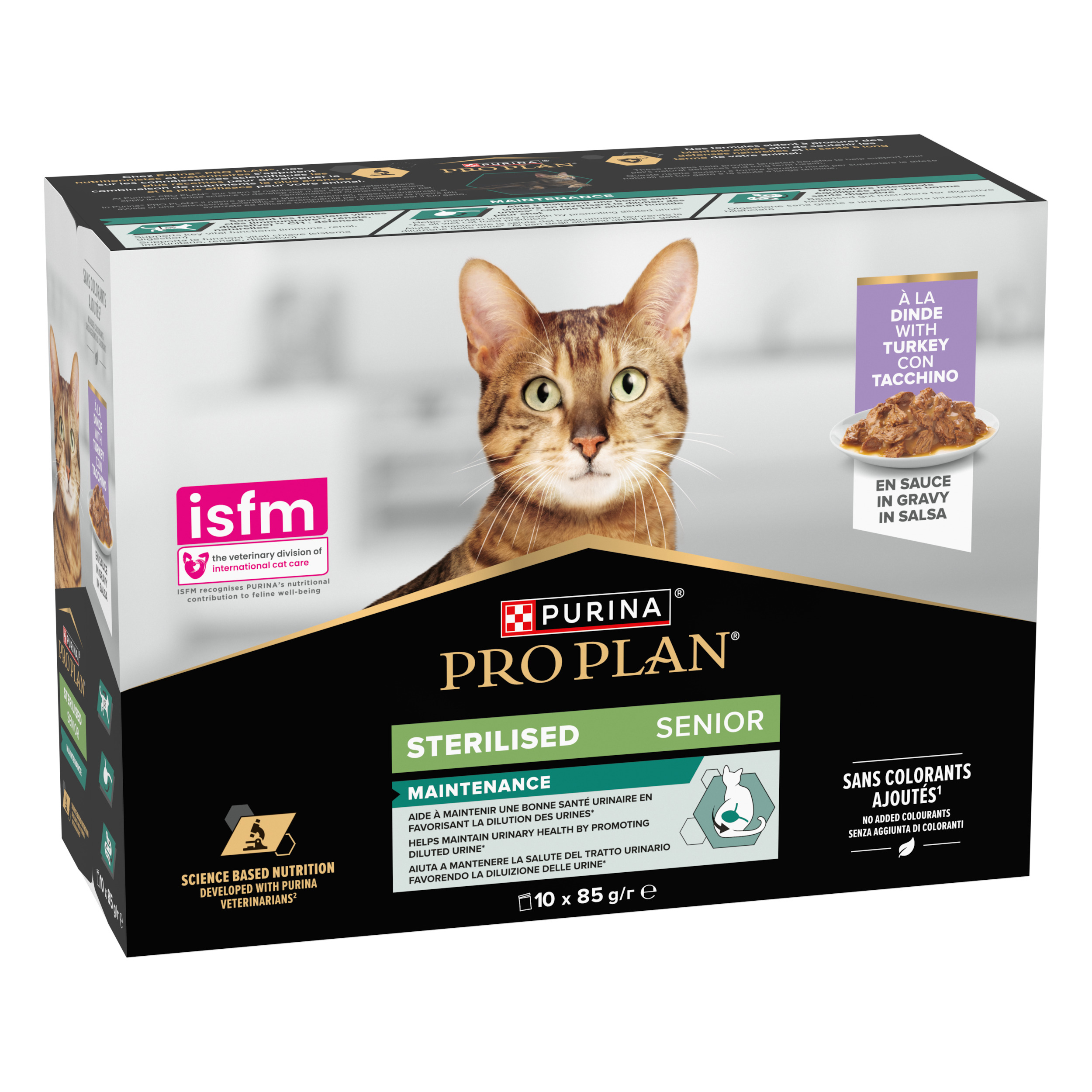 PURINA® PRO PLAN® Sterilised Senior 7+ MAINTENANCE con tacchino in salsa
