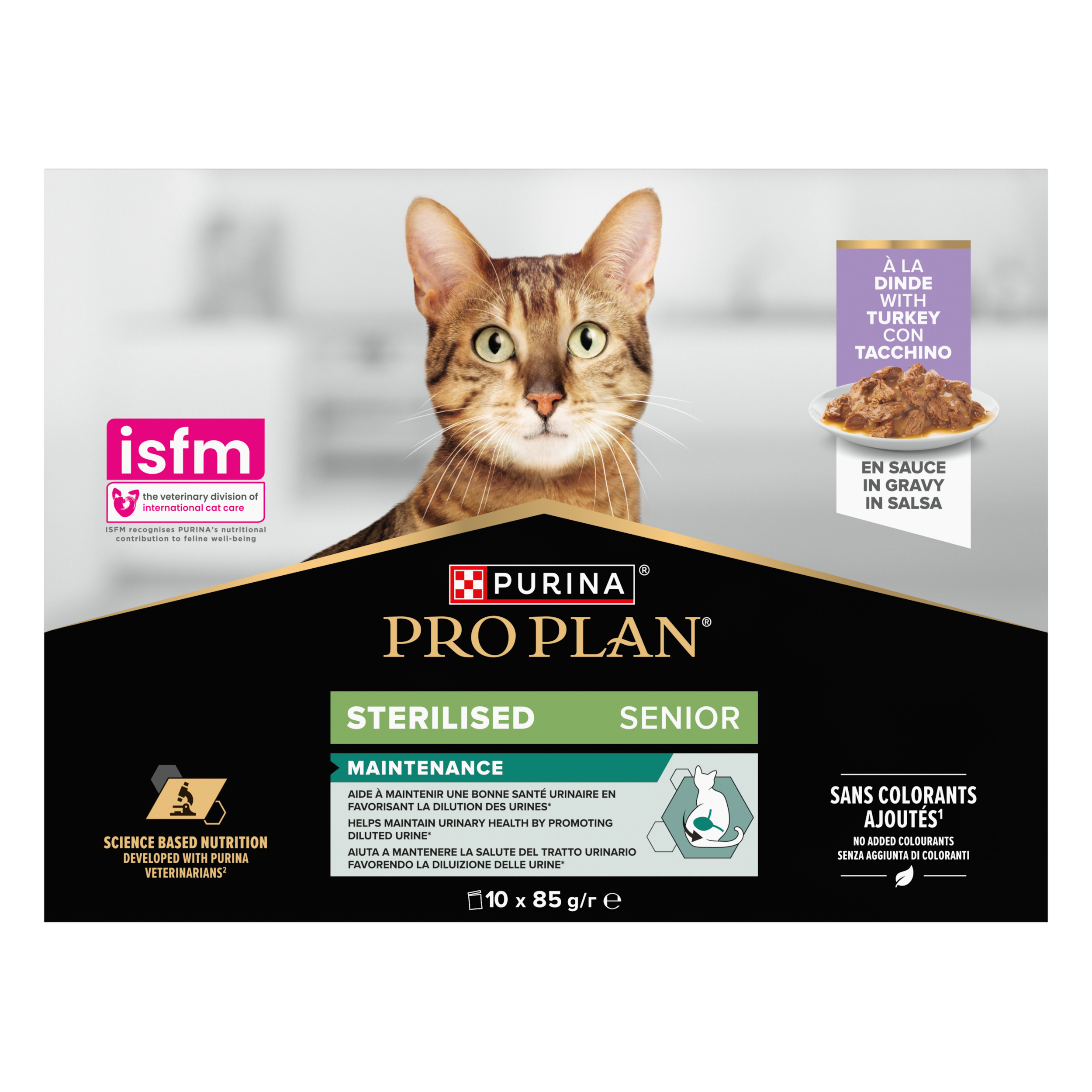 PURINA® PRO PLAN® Sterilised Senior 7+ MAINTENANCE con tacchino in salsa
