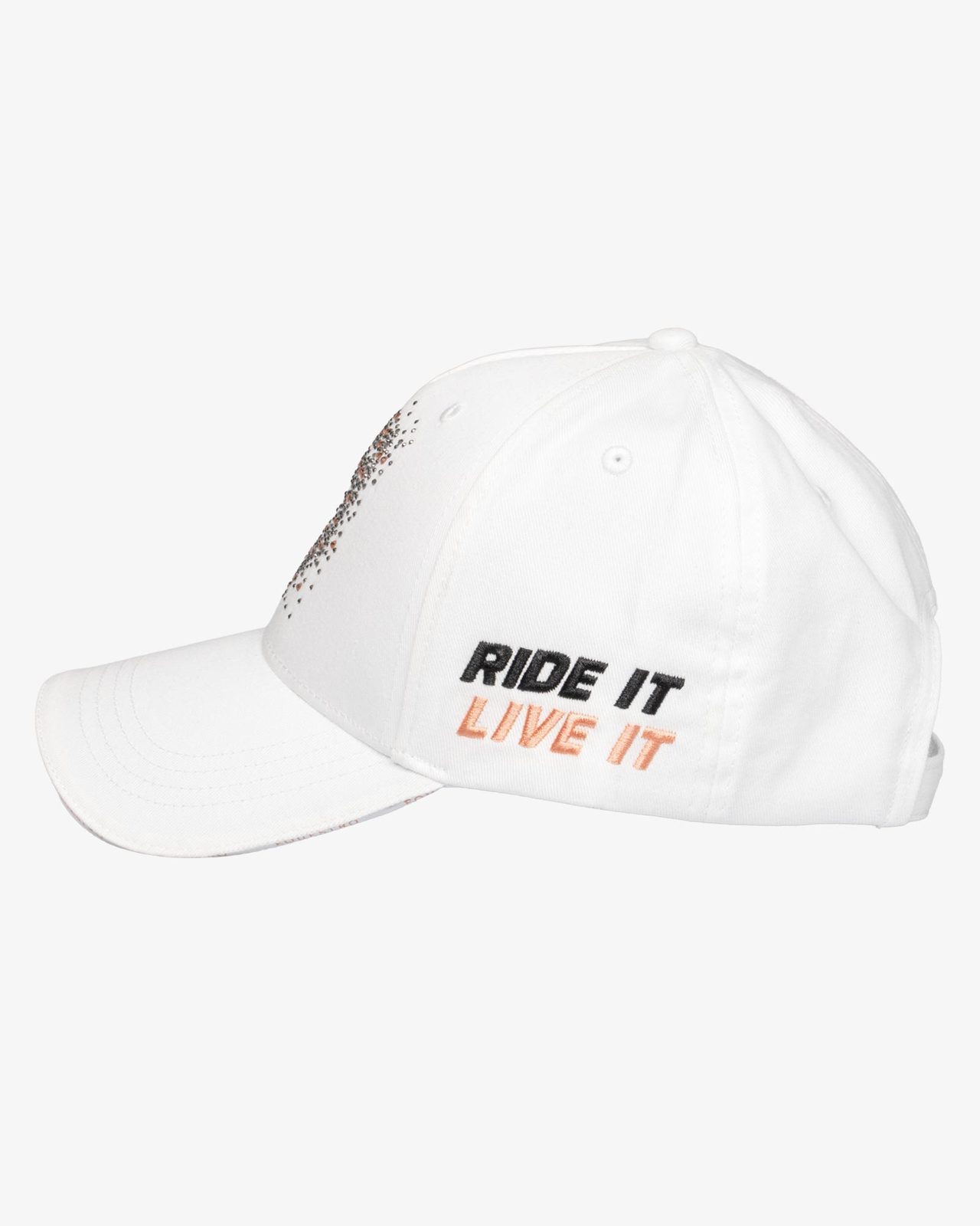 Baseball cap with rhinestone logo