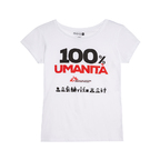 T-shirt donna bianca 100% Umanità