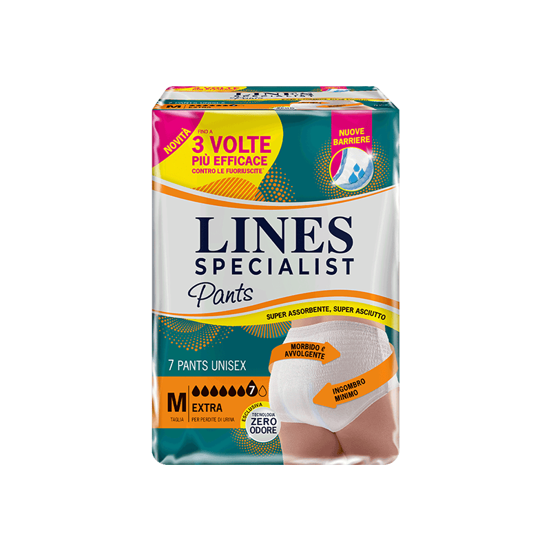 Acquista online Lines Specialist Pants Extra | Linea prodotto Alte per uomo e donna. Lines Specialist, prodotti per perdite di urina medie e abbondanti Mutandine Pants Unisex Extra