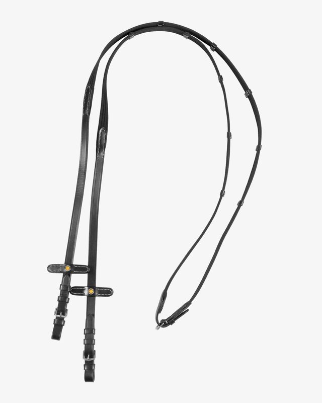 Sioux Leather Reins with Webbing Strap