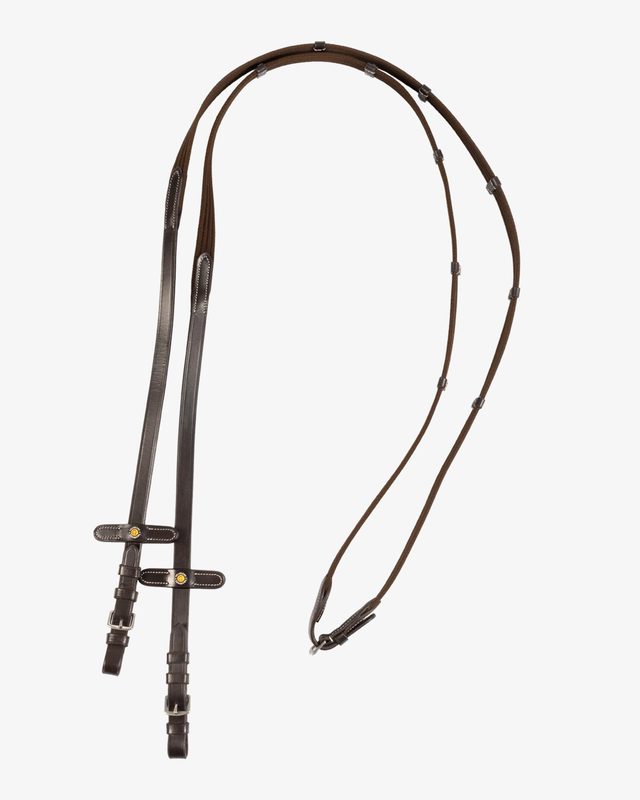 Sioux Leather Reins with Webbing Strap