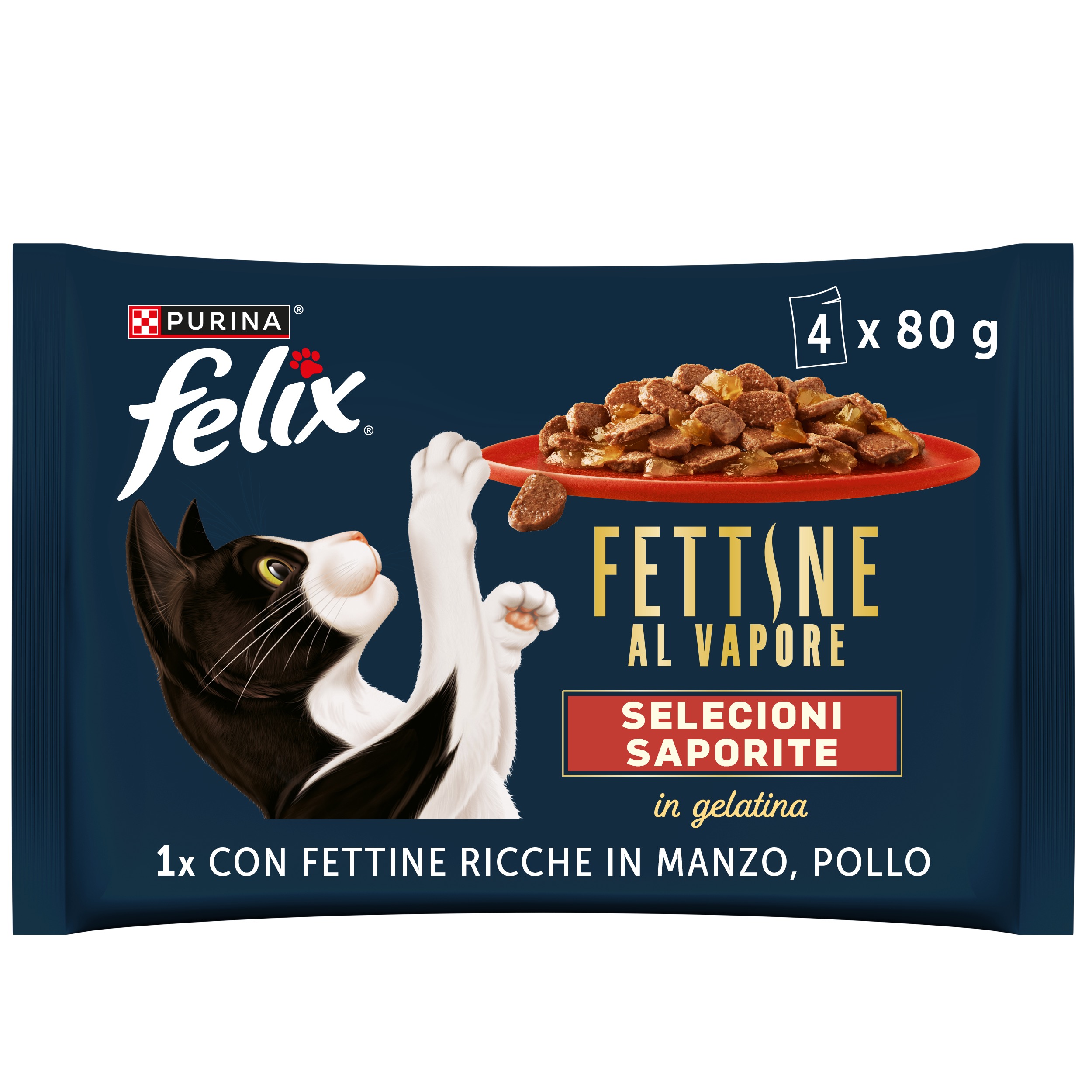 FELIX® Fettine al Vapore Manzo Pollo 4x80g