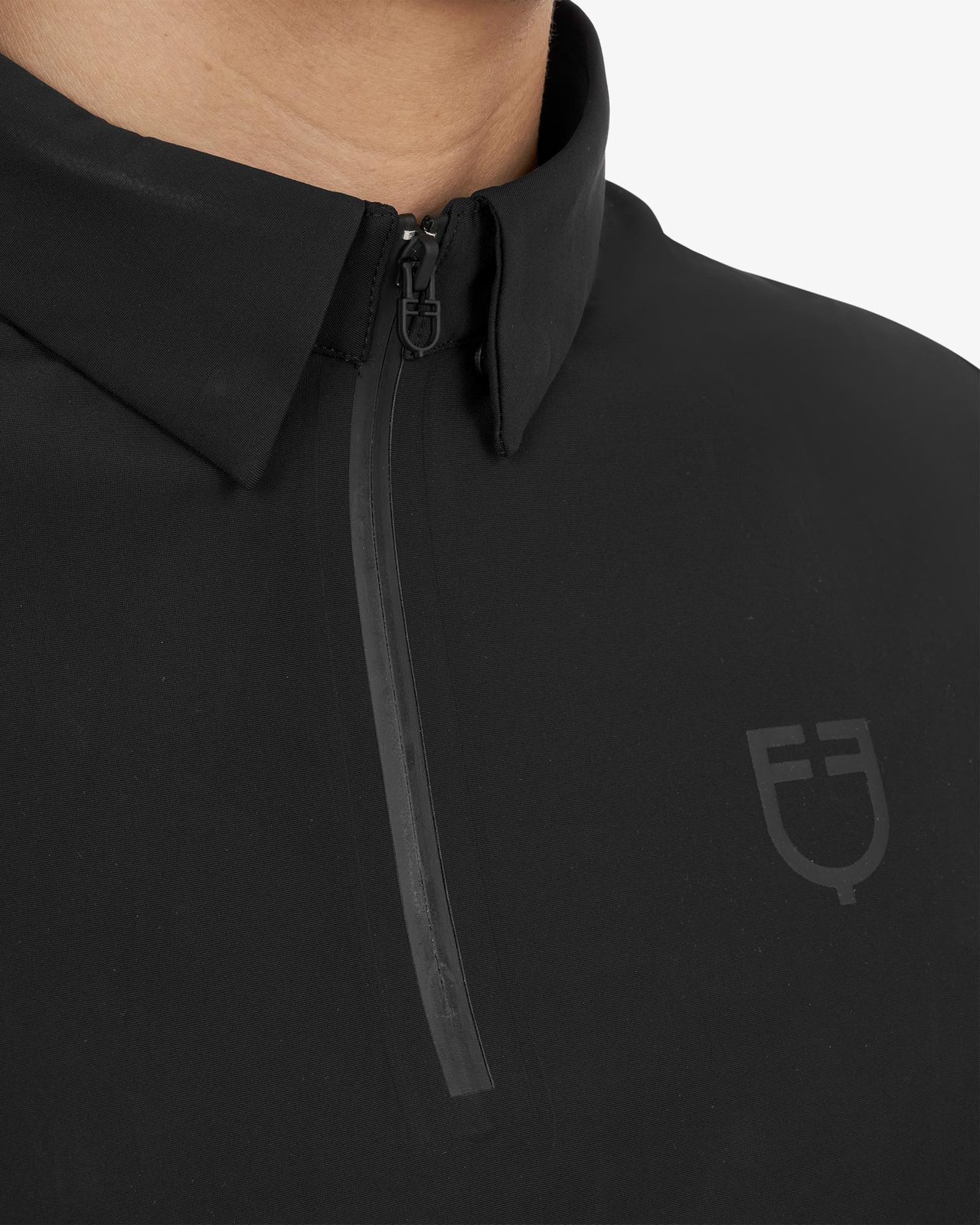 Polo allenamento uomo Equestro Ridertechnology maniche corte e zip