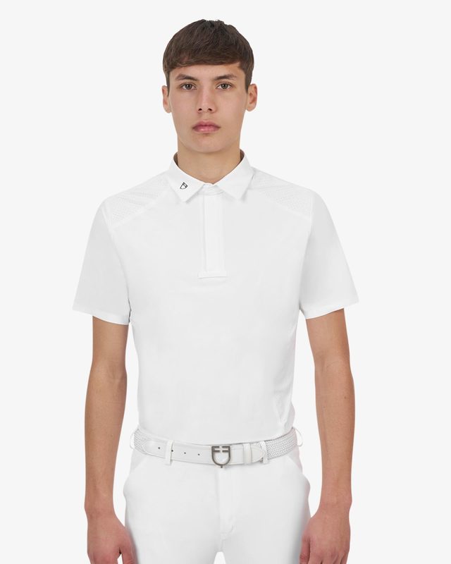 Polo concorso uomo Equestro Ridertechnology manica corta bottoni