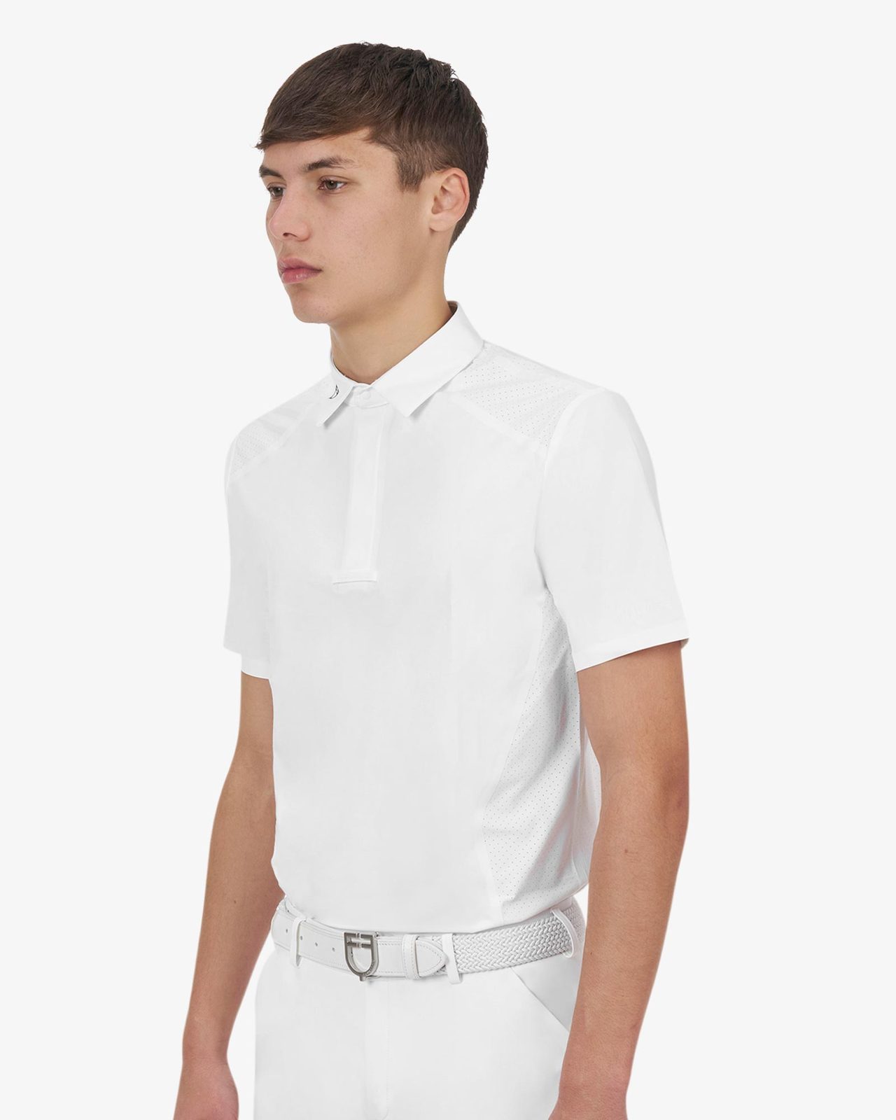 Polo concorso uomo Equestro Ridertechnology manica corta bottoni