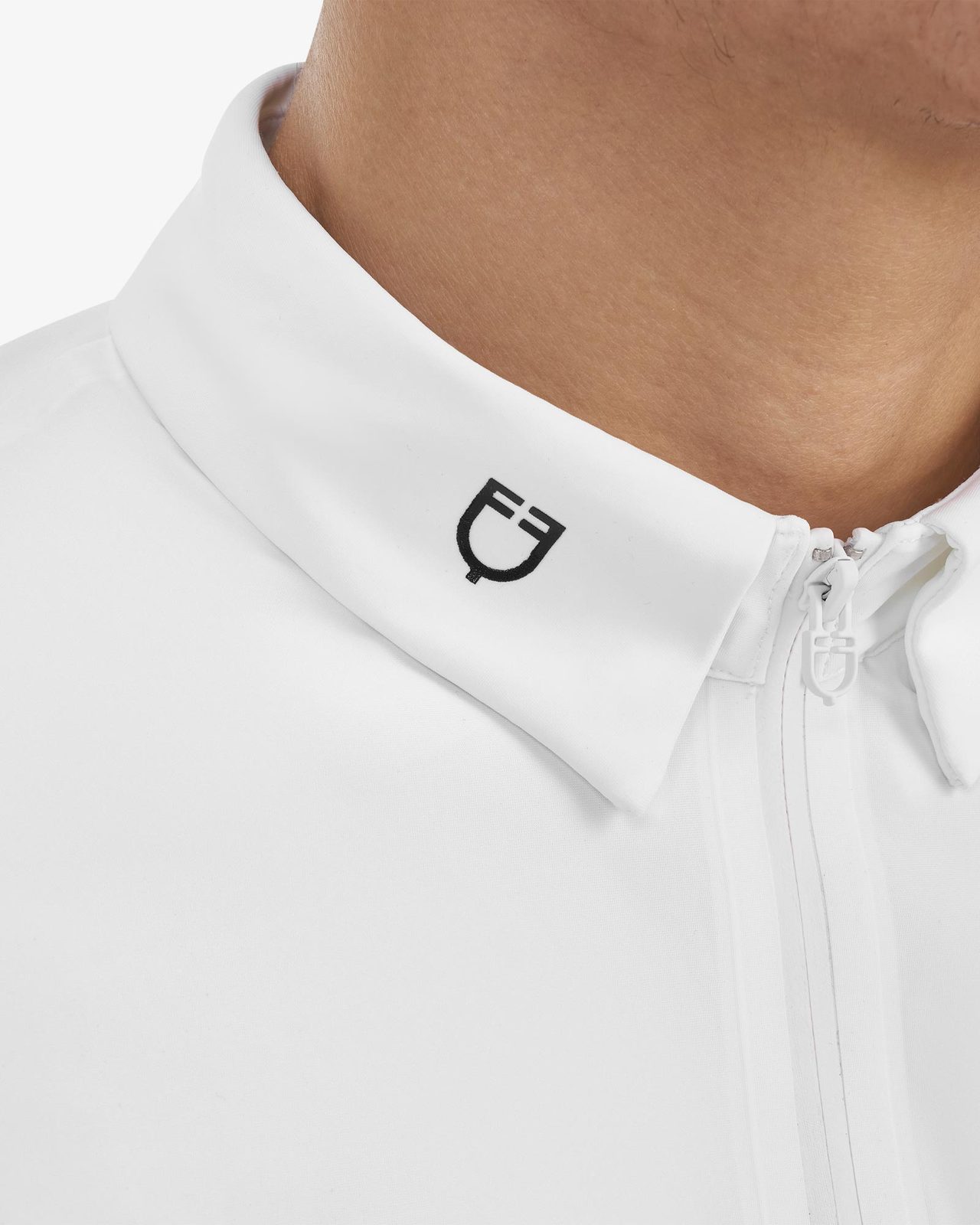 Polo concorso uomo Equestro Ridertechnology manica corta e zip
