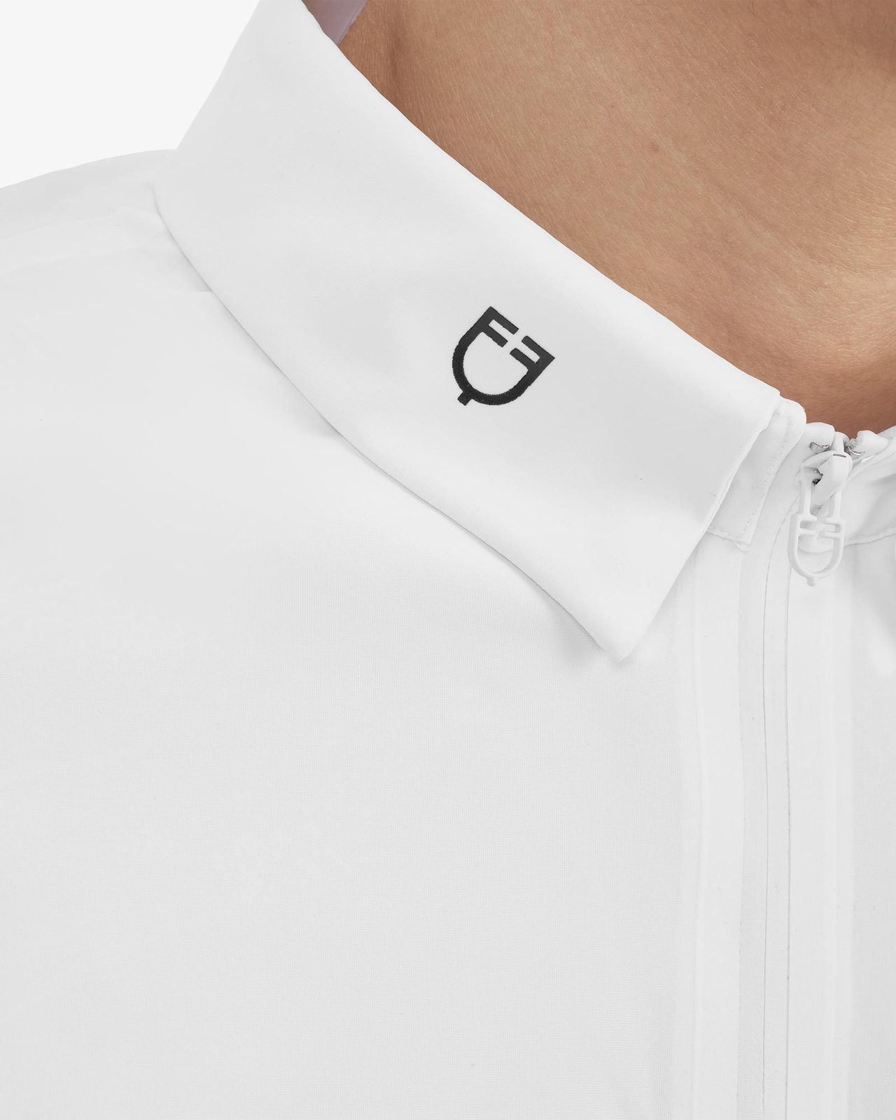 Polo concorso uomo Equestro Ridertechnology manica corta e zip