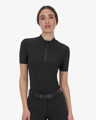 Polo training donna Equestro Ridertechnology manica corta e zip