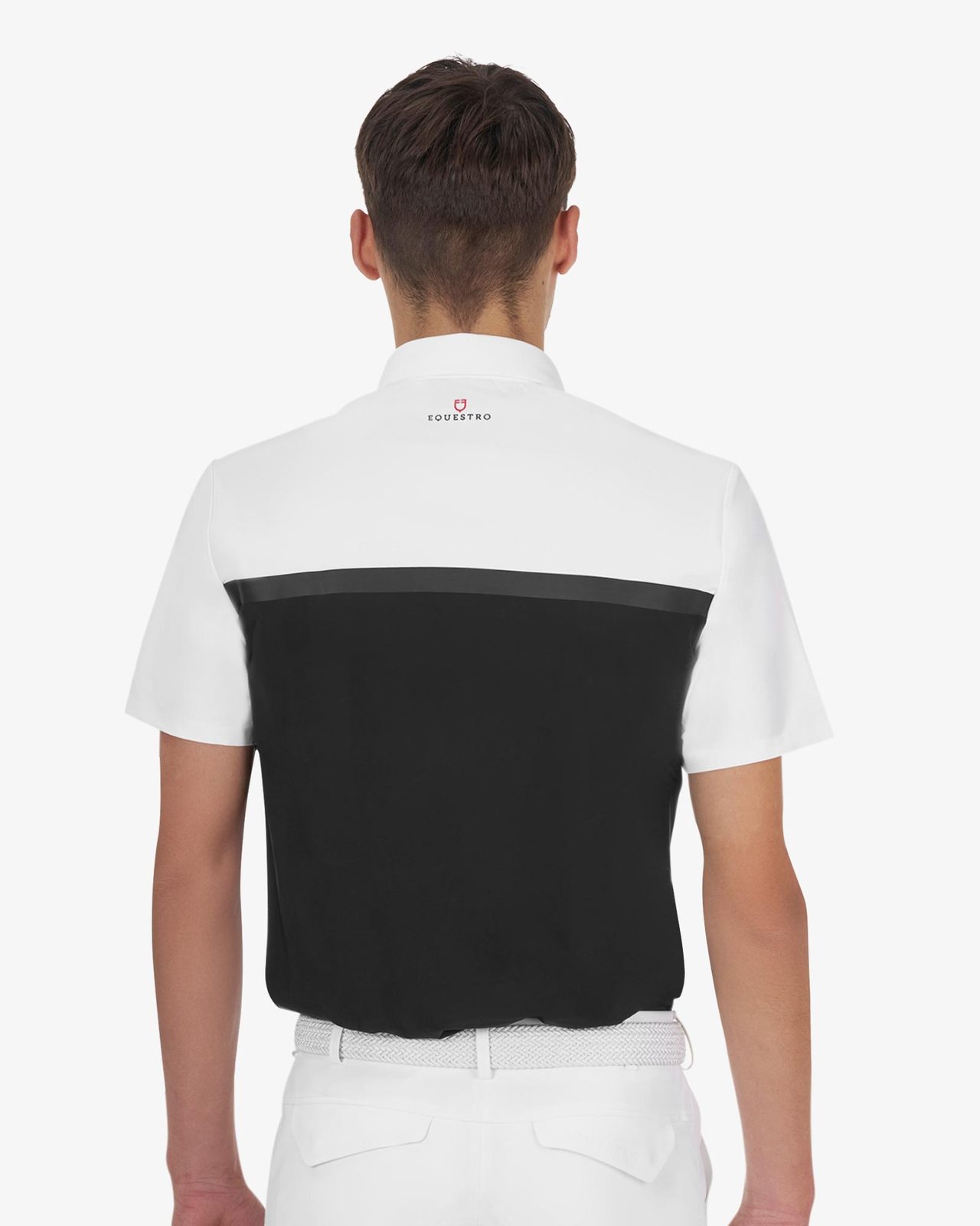 Polo concorso uomo Equestro Ridertechnology manica corta e zip