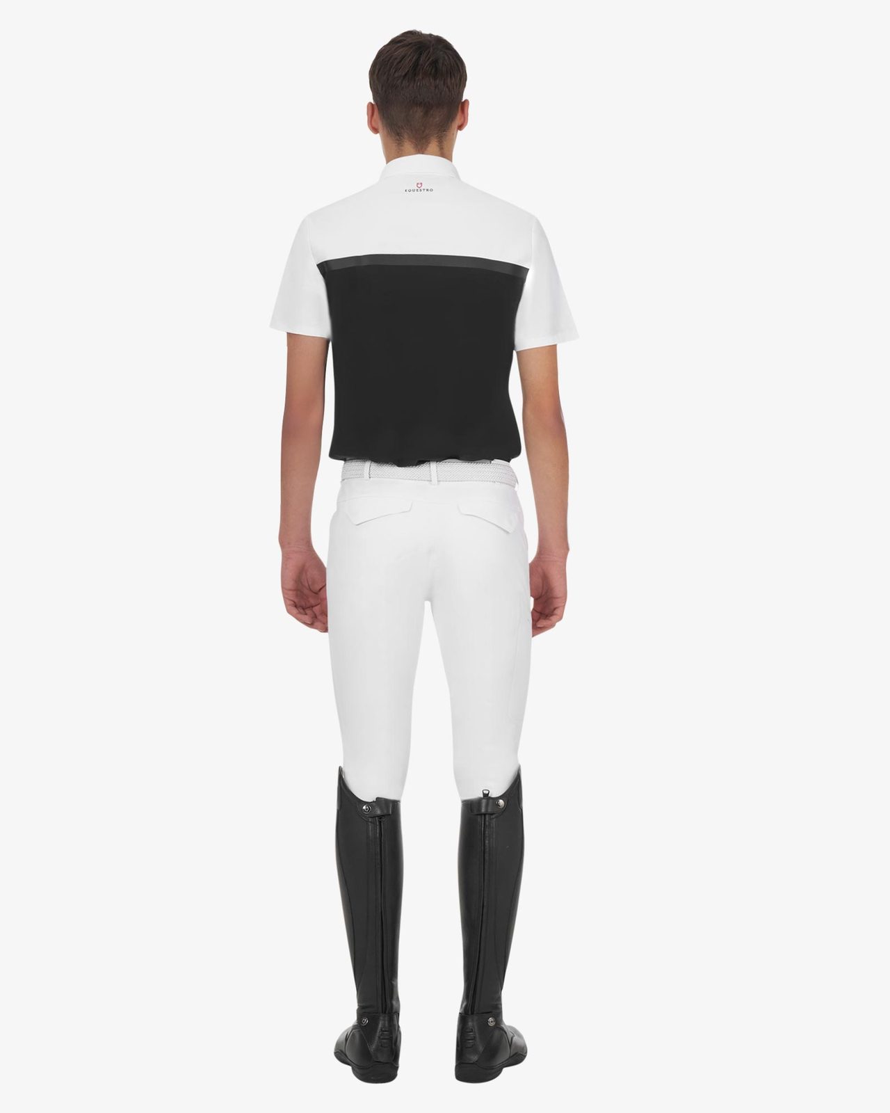 Polo concorso uomo Equestro Ridertechnology manica corta e zip
