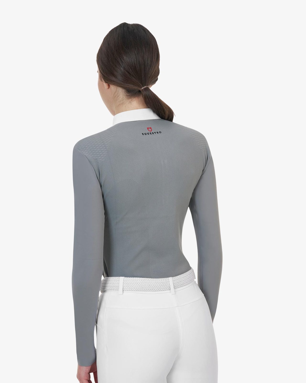 Polo concorso donna Equestro Ridertechnology manica lunga e zip