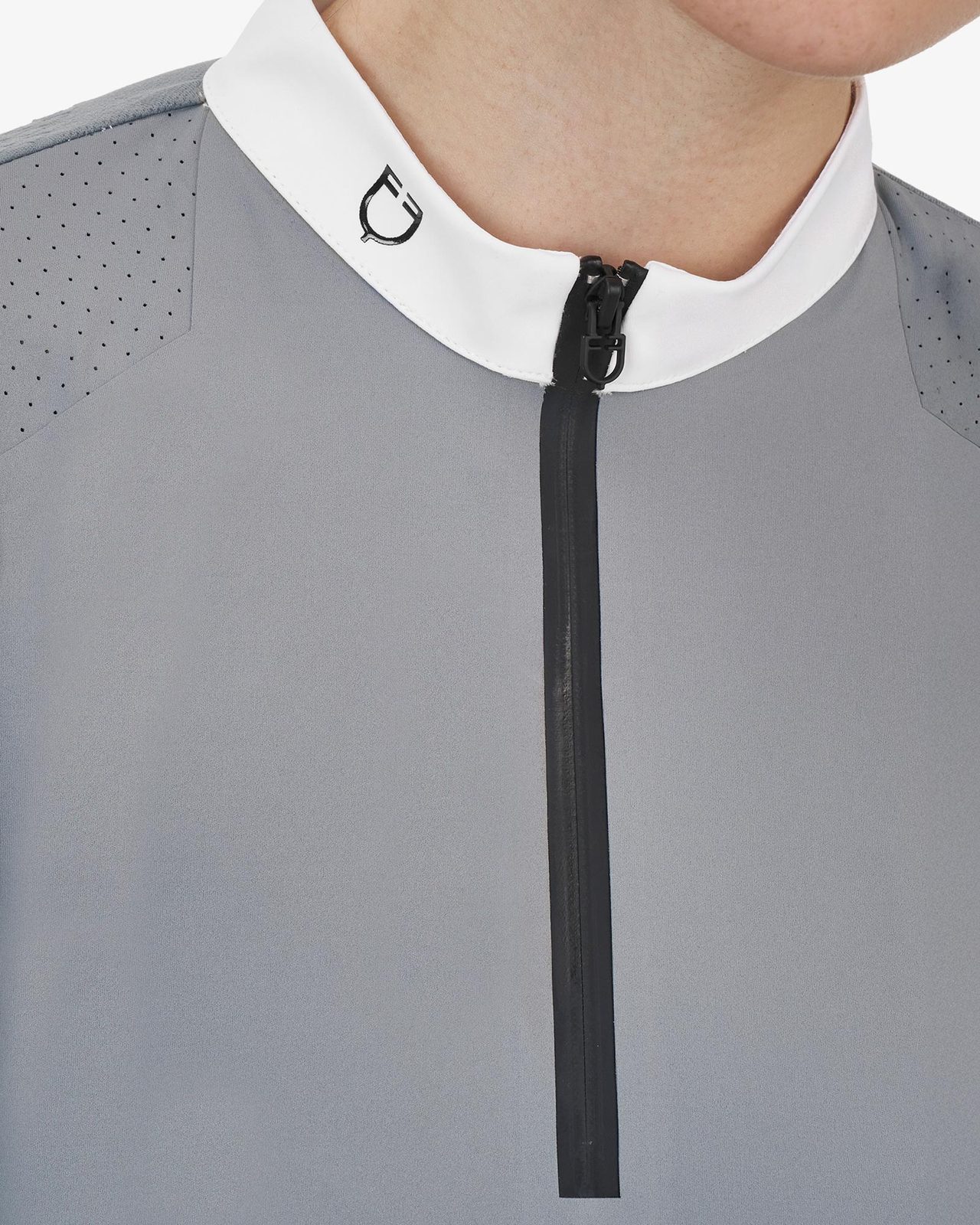 Polo concorso donna Equestro Ridertechnology manica lunga e zip