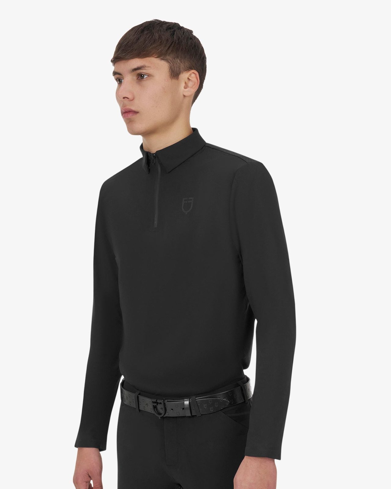 Polo training uomo Equestro Ridertechnology manica lunga e zip