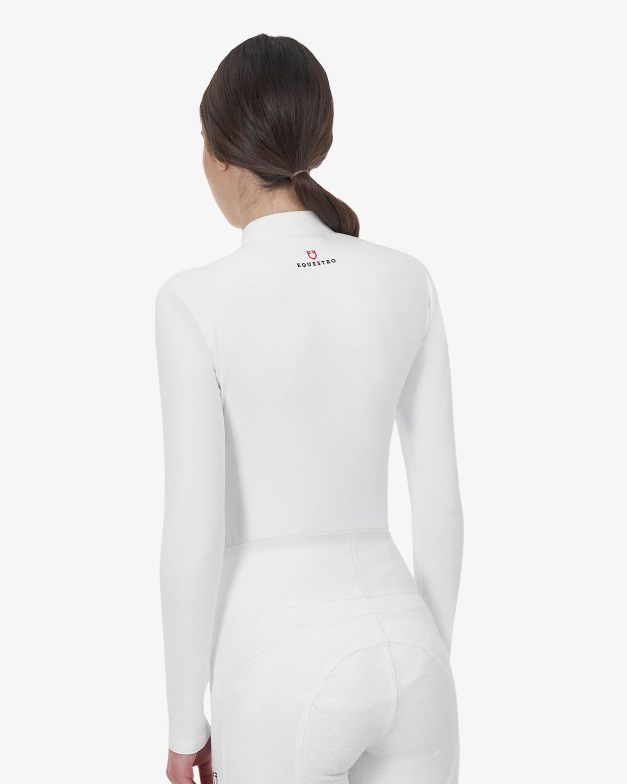 Polo concorso donna Equestro Ridertechnology manica lunga e zip