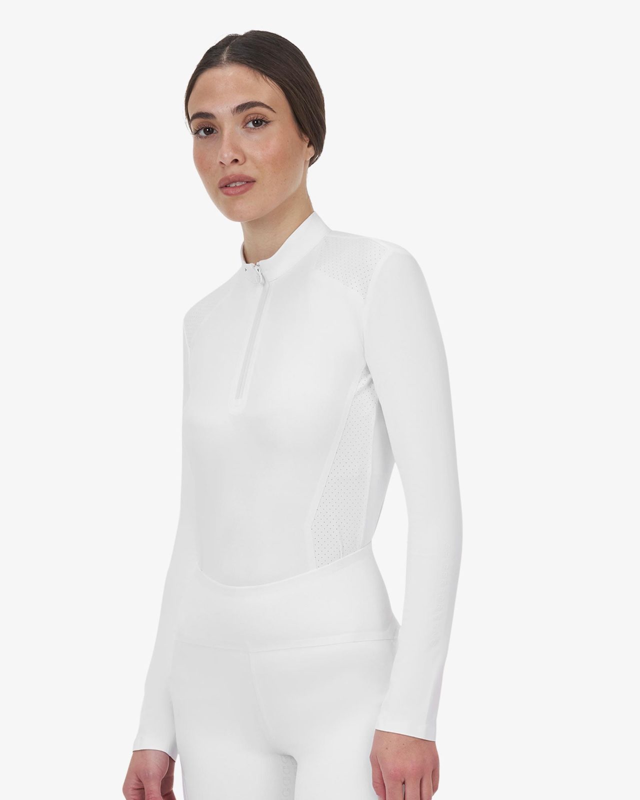 Polo concorso donna Equestro Ridertechnology manica lunga e zip