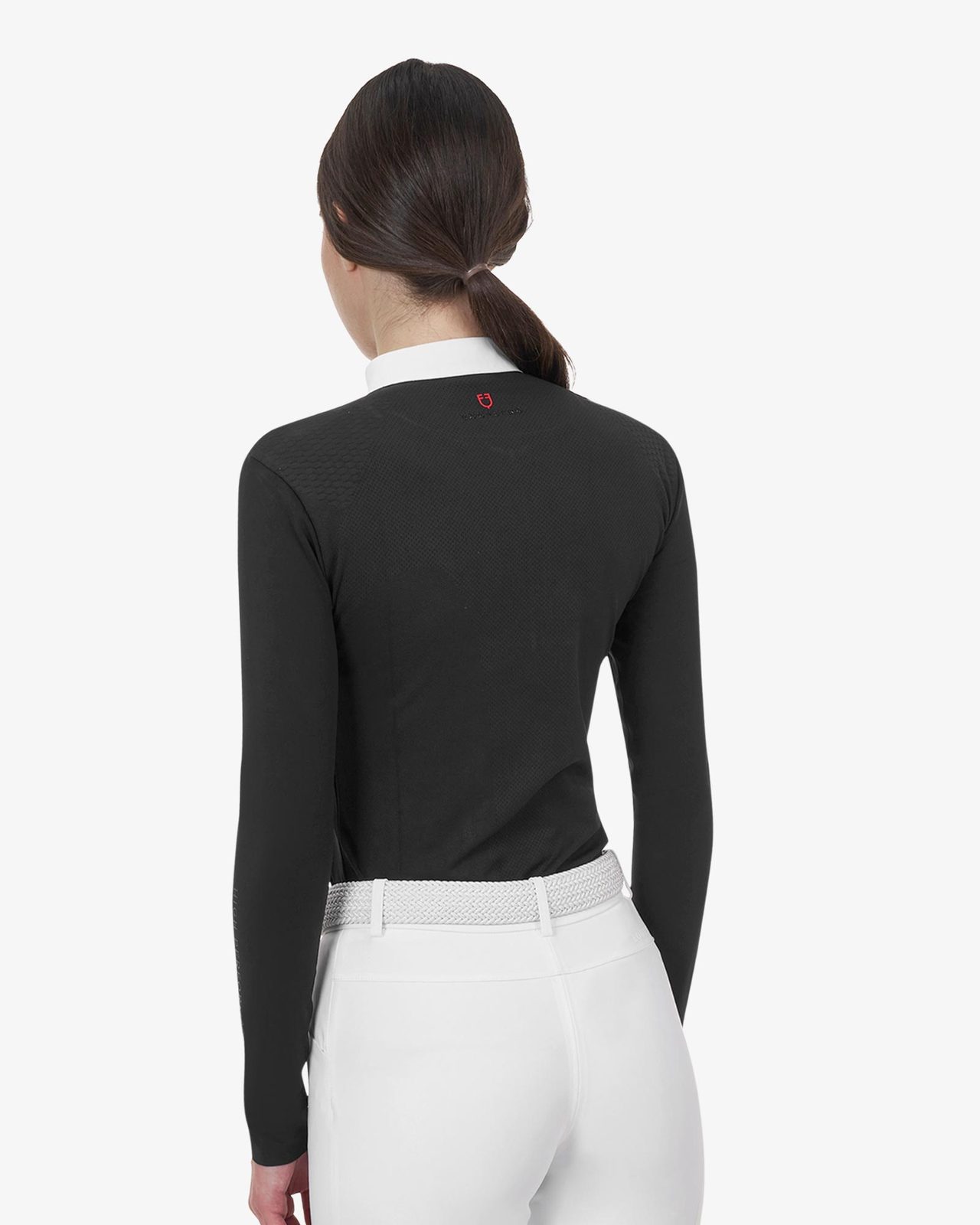 Polo concorso donna Equestro Ridertechnology manica lunga e zip