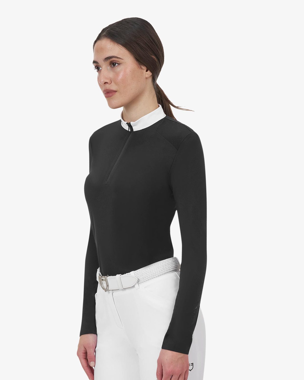 Polo concorso donna Equestro Ridertechnology manica lunga e zip