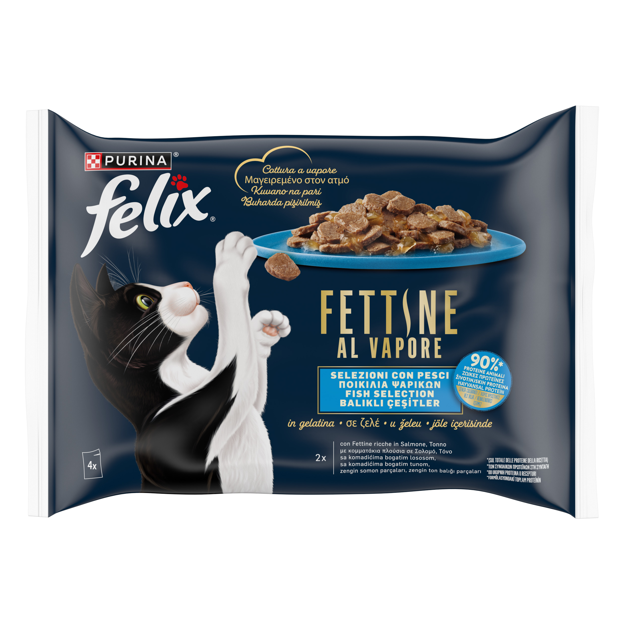 FELIX® Fettine al Vapore Salmone Tonno 4x80g