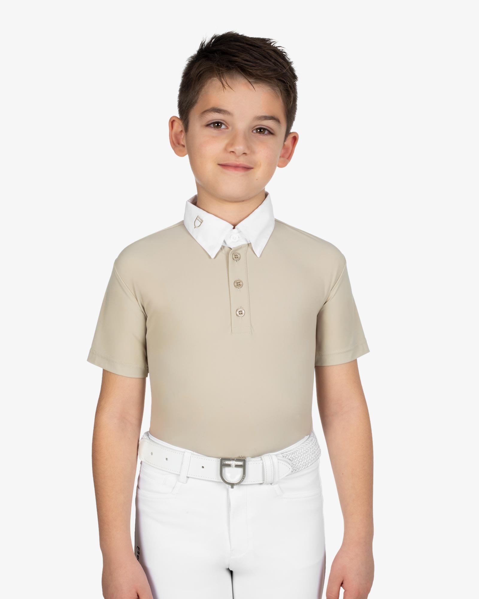Polo bambino da concorso slim fit quattro bottoni