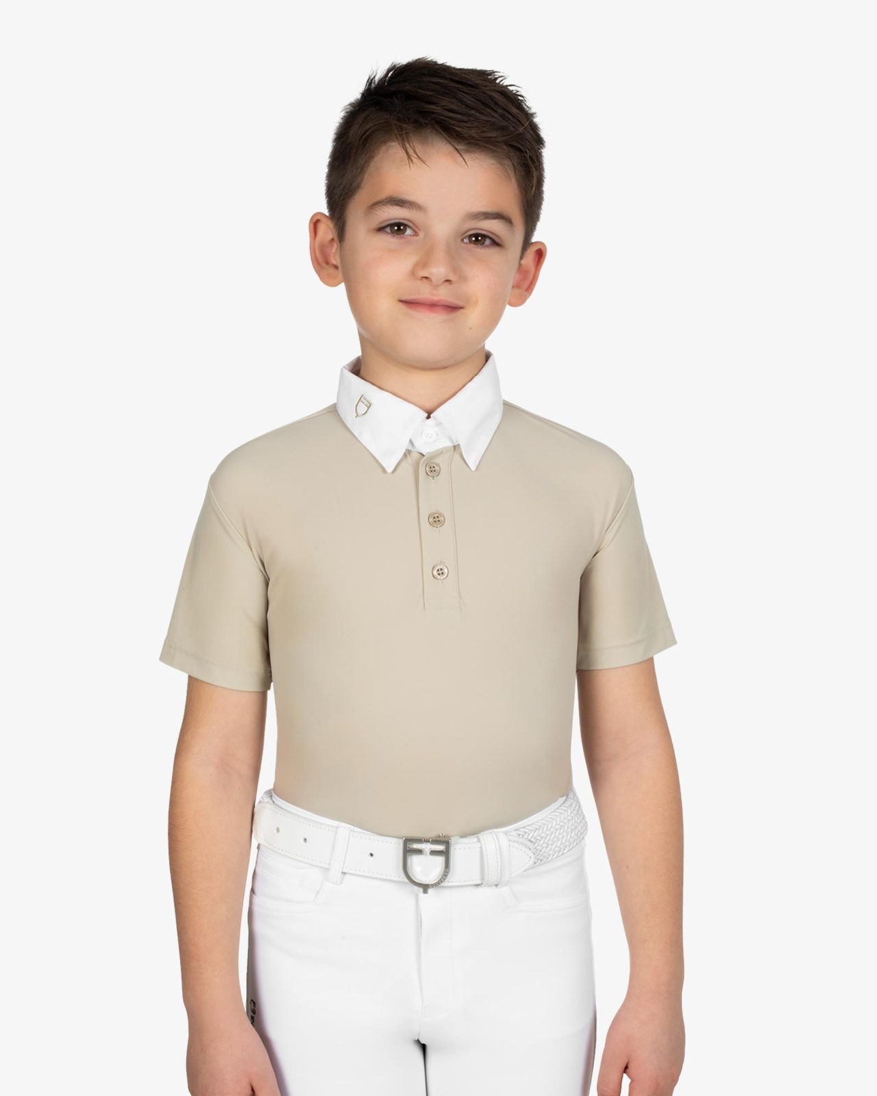 Polo bambino da concorso slim fit quattro bottoni