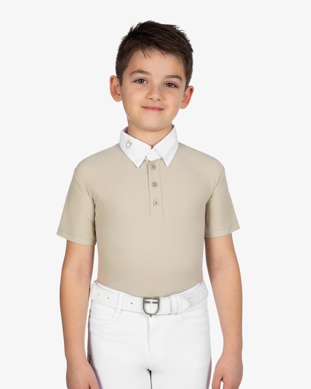 Polo bambino da concorso slim fit quattro bottoni
