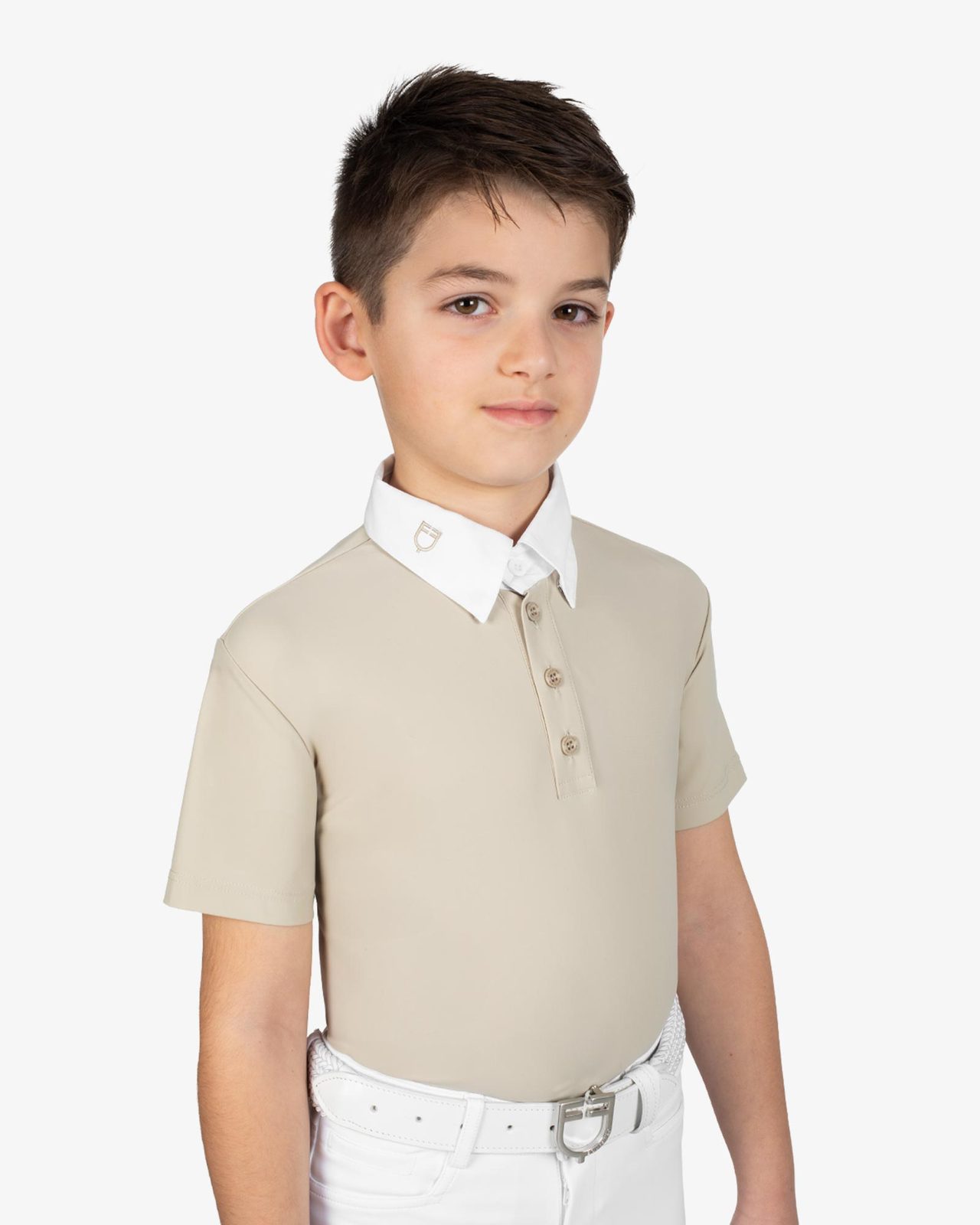 Polo bambino da concorso slim fit quattro bottoni