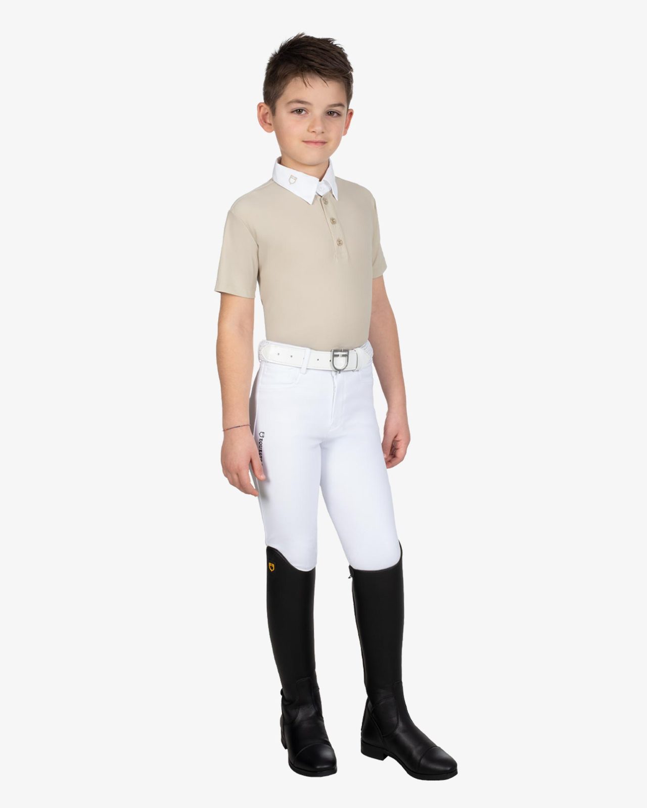 Polo bambino da concorso slim fit quattro bottoni