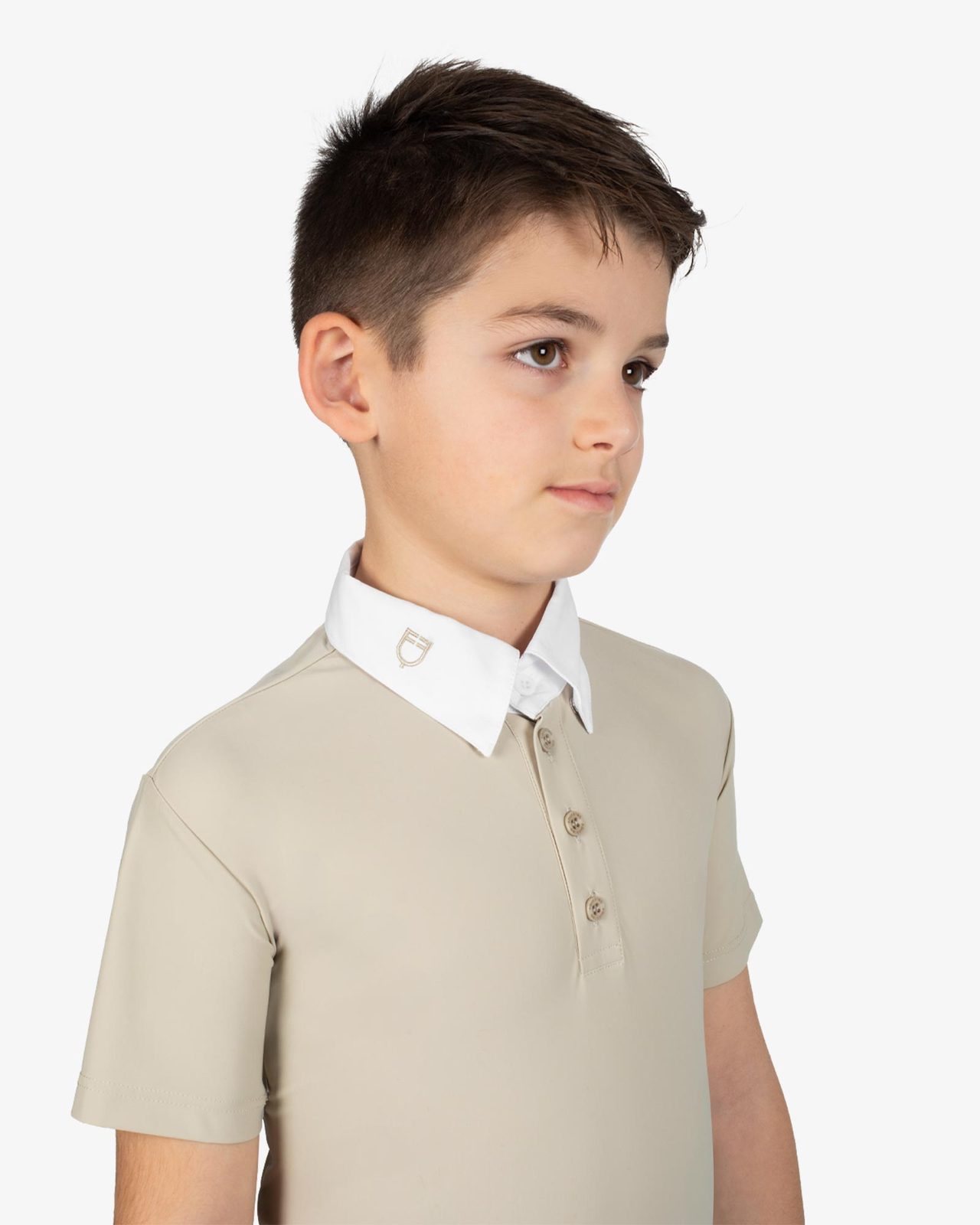 Polo bambino da concorso slim fit quattro bottoni
