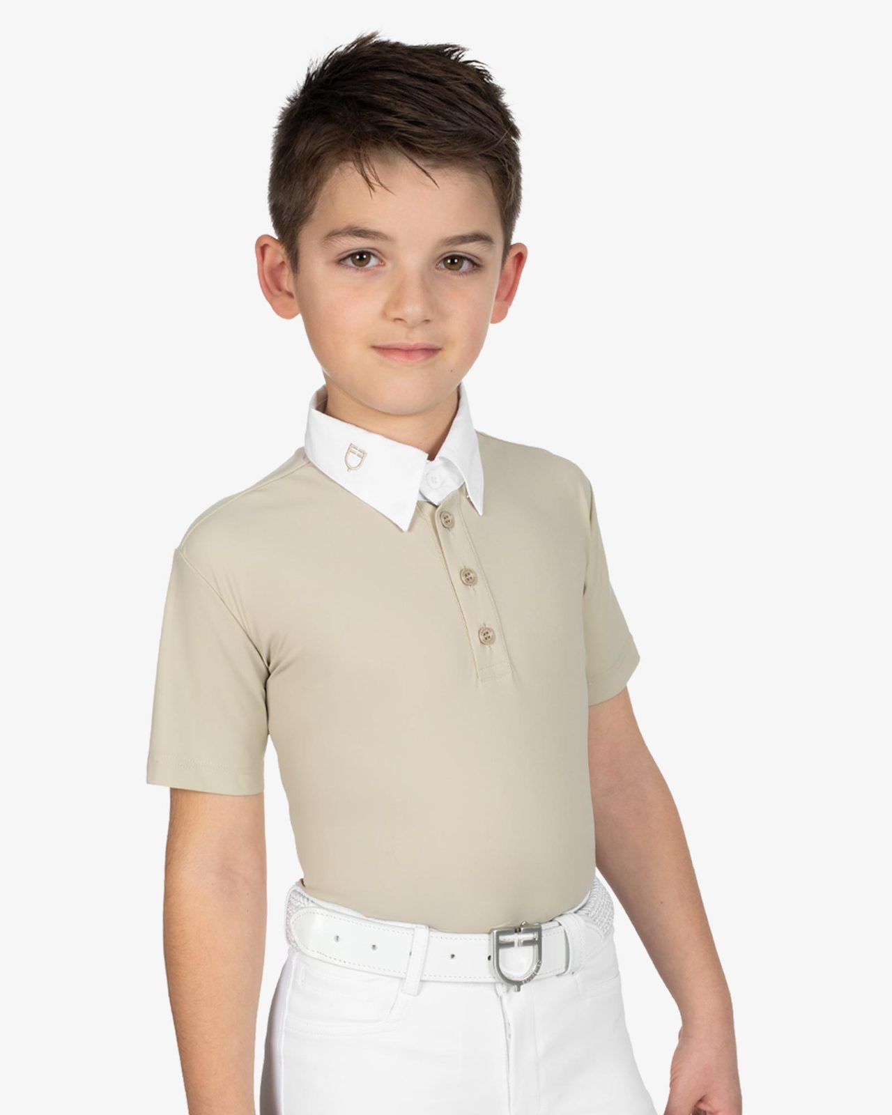 Polo bambino da concorso slim fit quattro bottoni
