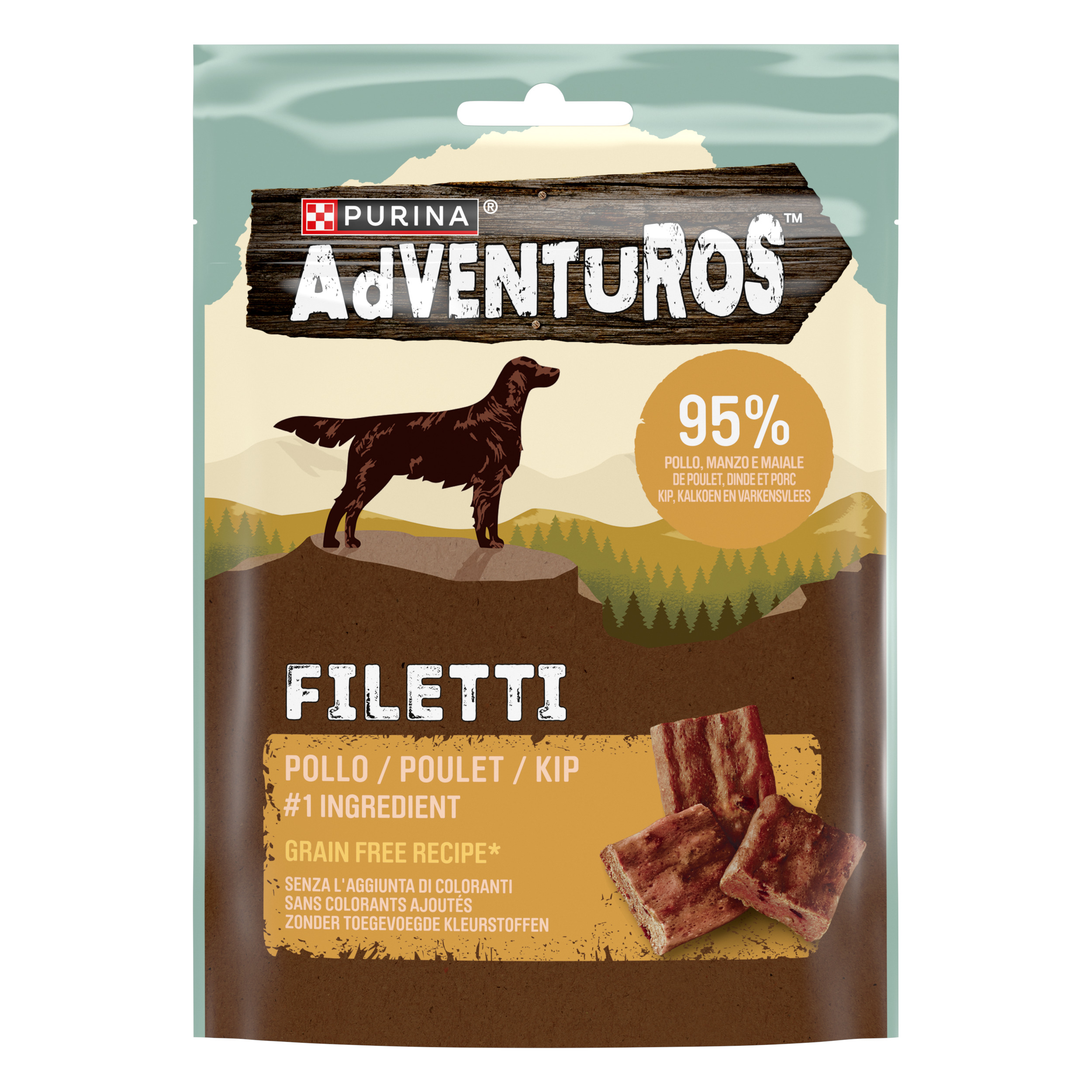 ADVENTUROS Filetti Chicken 70g IT - Adventuros High Meat 70g Filetti nº1 ingrediente Pollo
