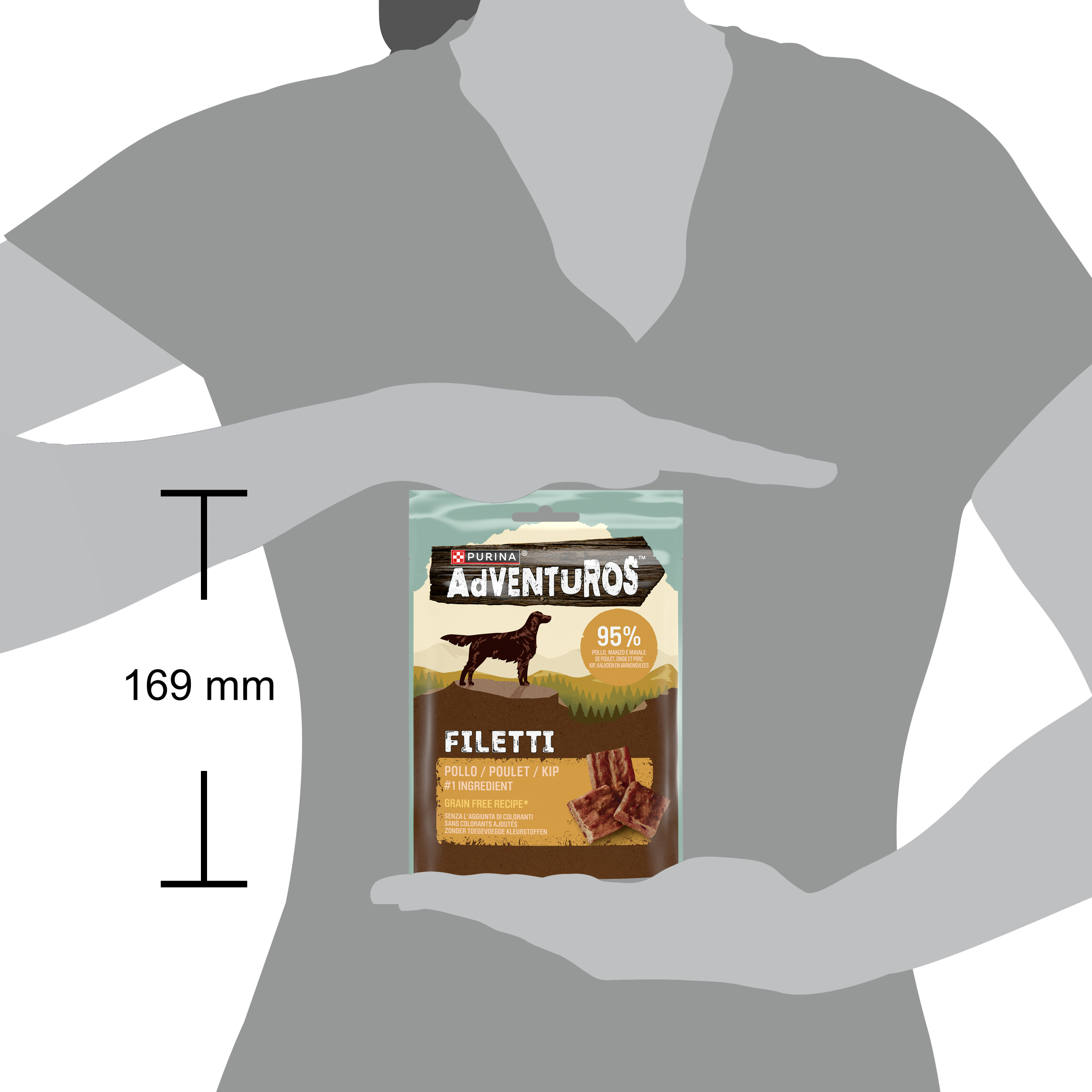 ADVENTUROS Filetti Chicken 70g IT - Adventuros High Meat 70g Filetti nº1 ingrediente Pollo
