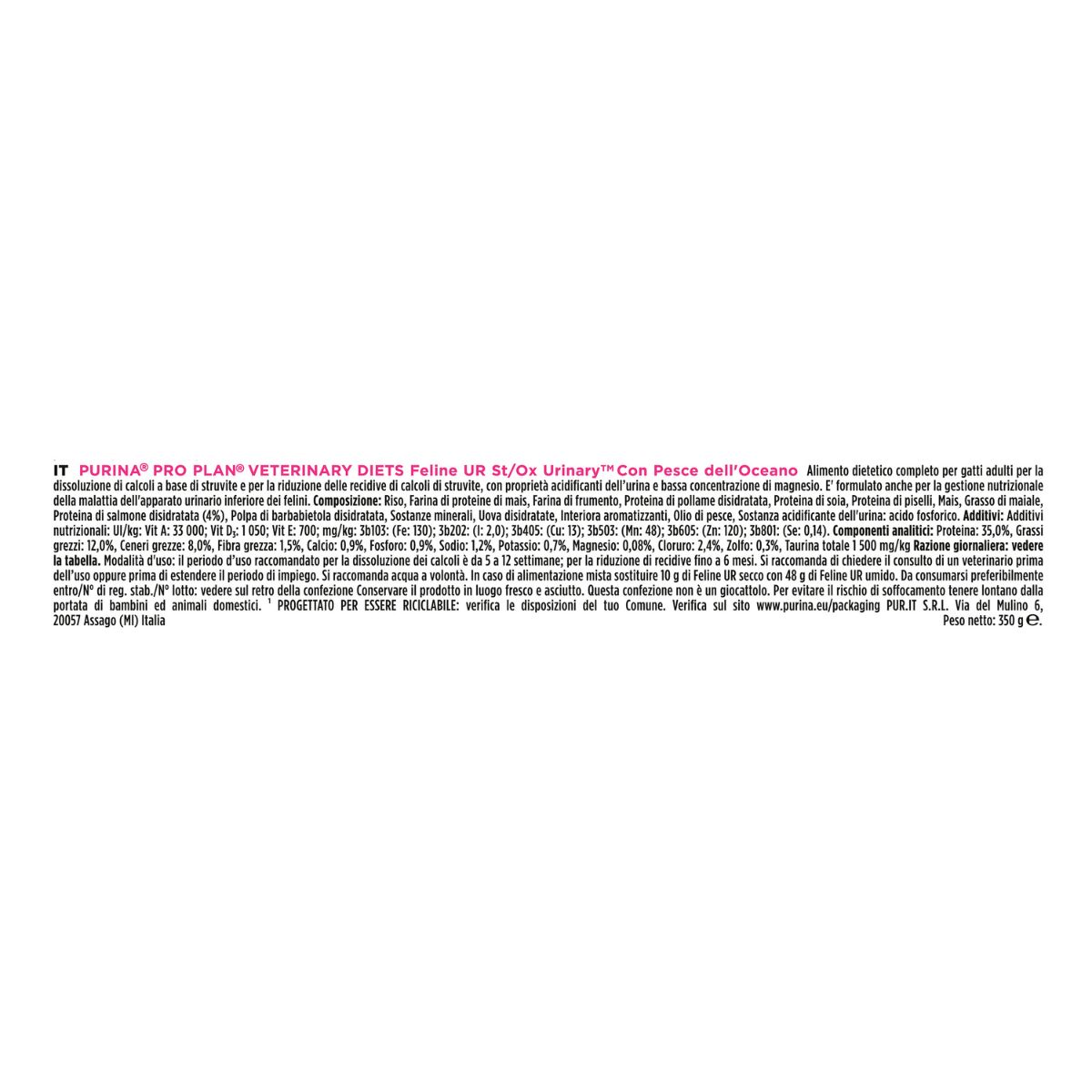 PPVD UR - URINARY PESCE DELL'OCEANO 350g