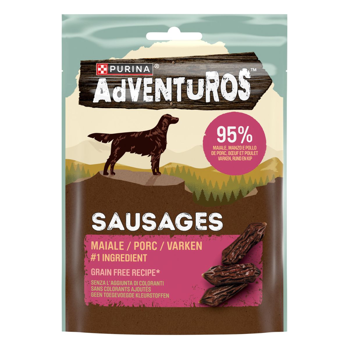 Adventuros High Meat 70g Sausages nº1 ingrediente Maiale 
