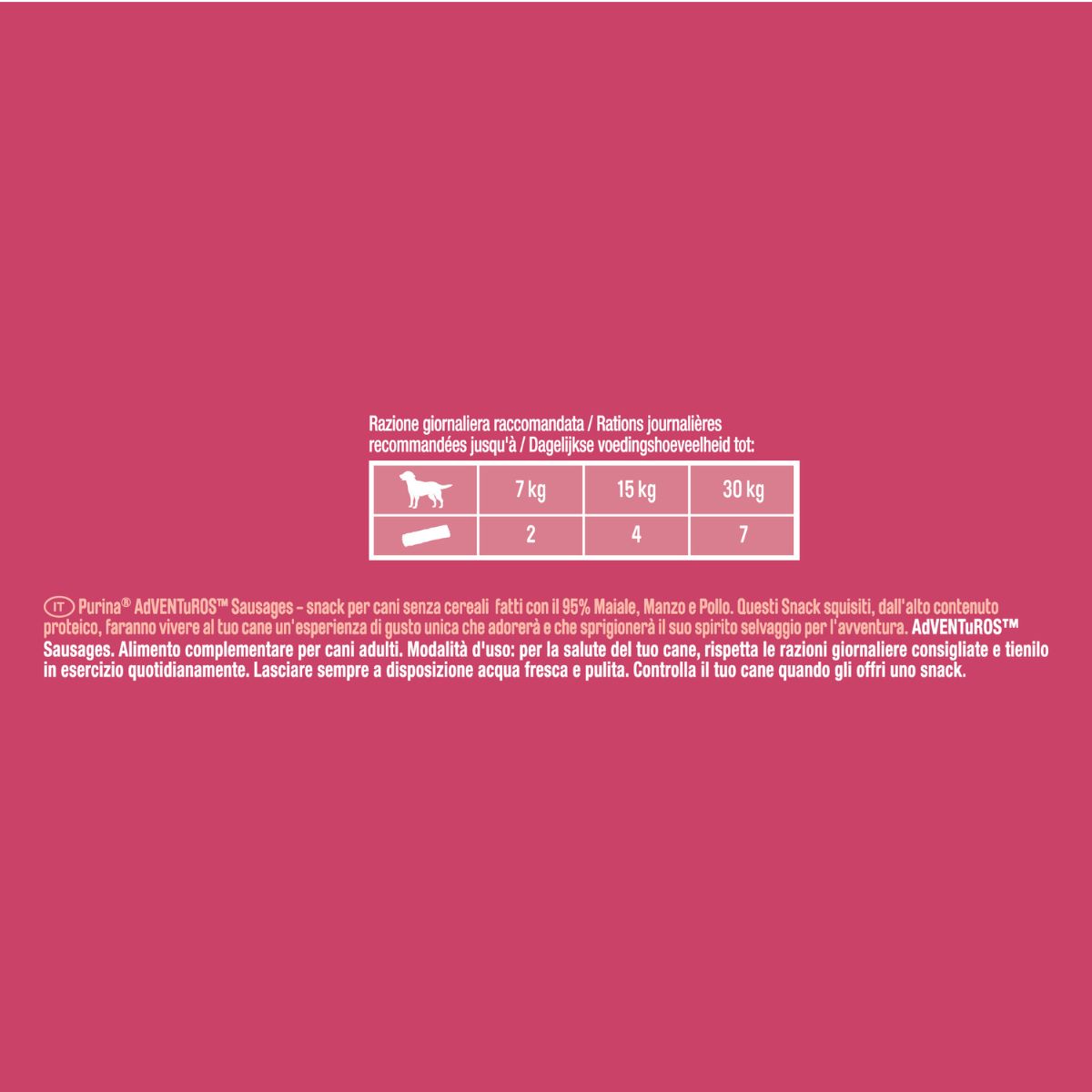 Adventuros High Meat 70g Sausages nº1 ingrediente Maiale 
