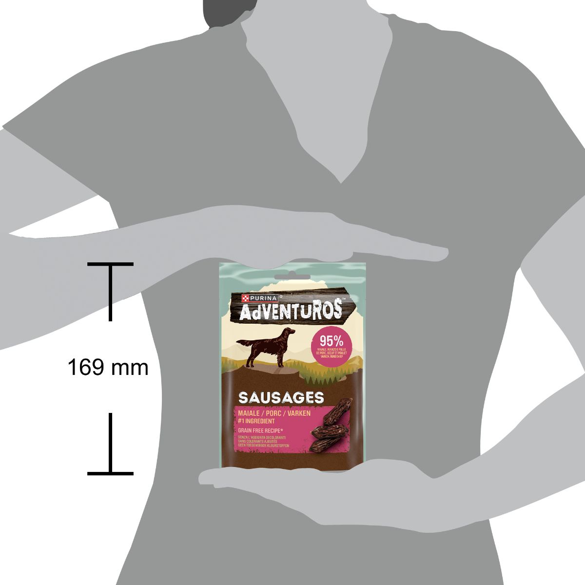Adventuros High Meat 70g Sausages nº1 ingrediente Maiale 
