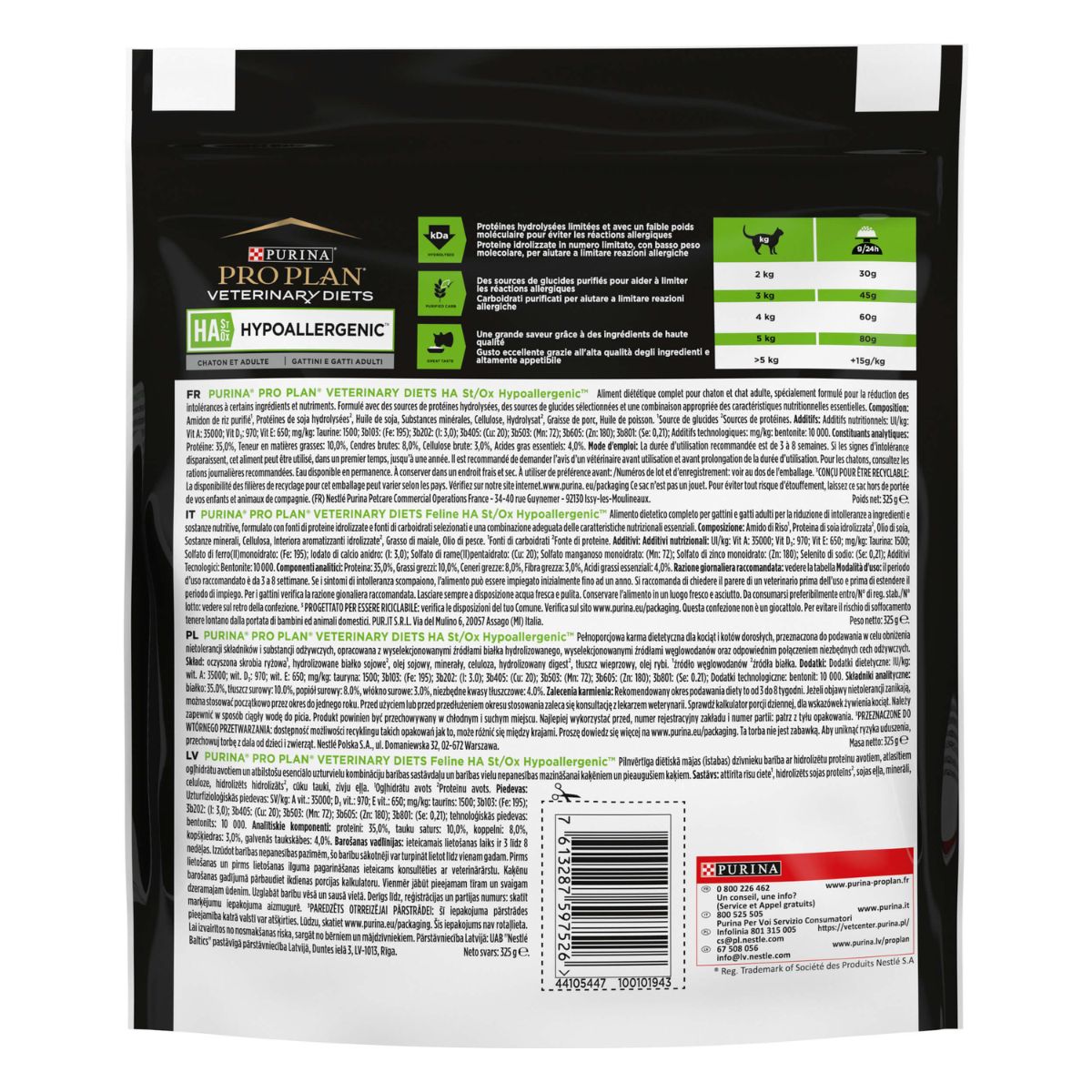 PURINA PRO PLAN VETERINARY DIETS secco gatto HA Hypoallergenic St/Ox