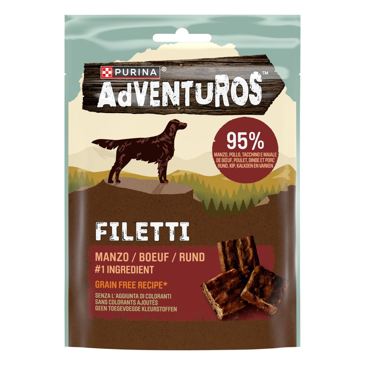 ADVENTUROS Filetti Beef 70g IT - Adventuros High Meat 70g Filetti nº1 ingrediente Manzo