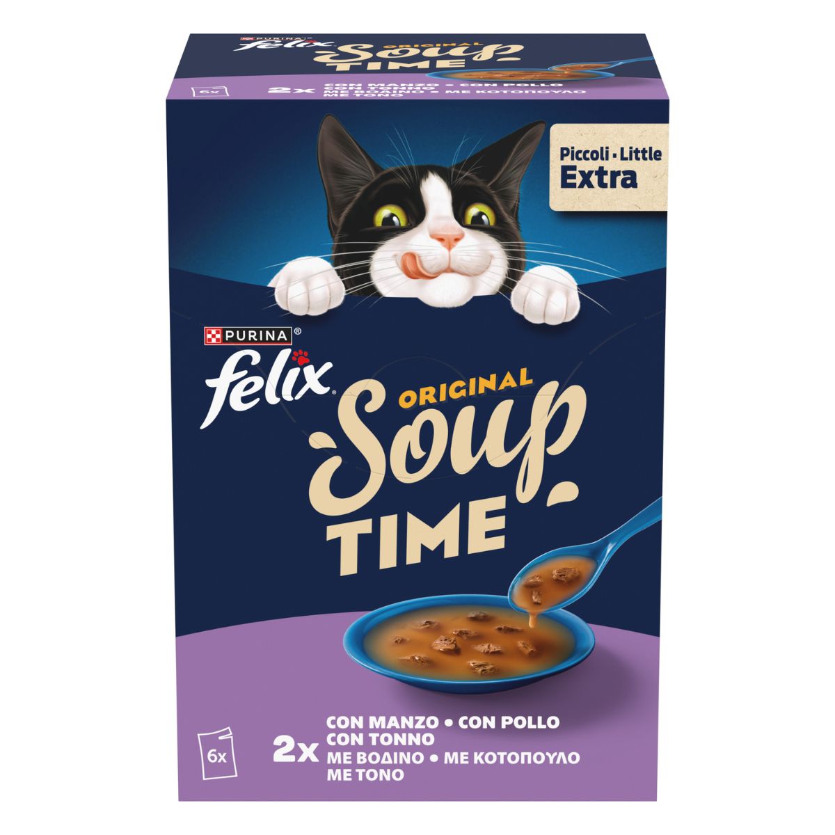FELIX Soup Time Selezioni Miste 6x48g Manzo Pollo Tonno
