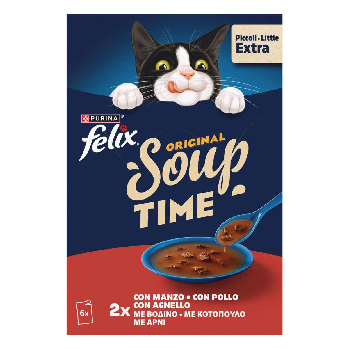 FELIX Soup Time Selezioni Deliziose 6x48g Manzo Pollo Agnello
