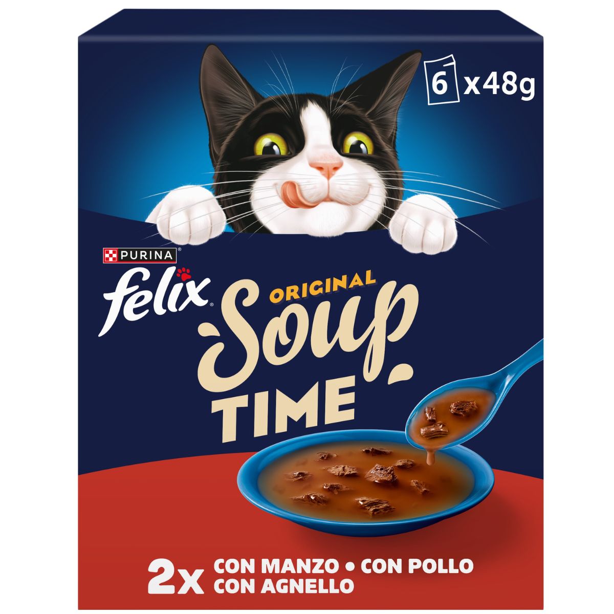 FELIX Soup Time Selezioni Deliziose 6x48g Manzo Pollo Agnello
