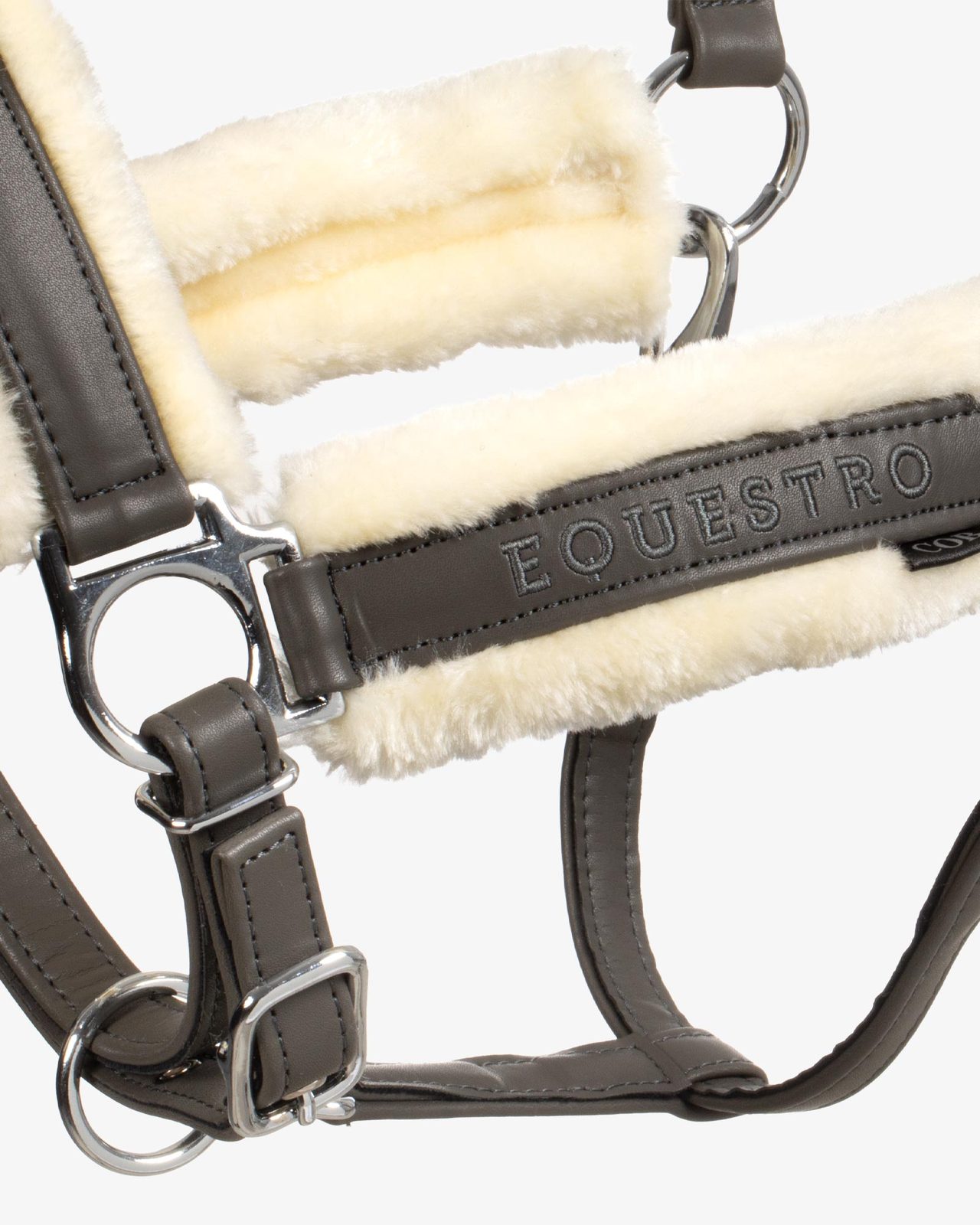 Polypropylene halter with faux sheepskin padding