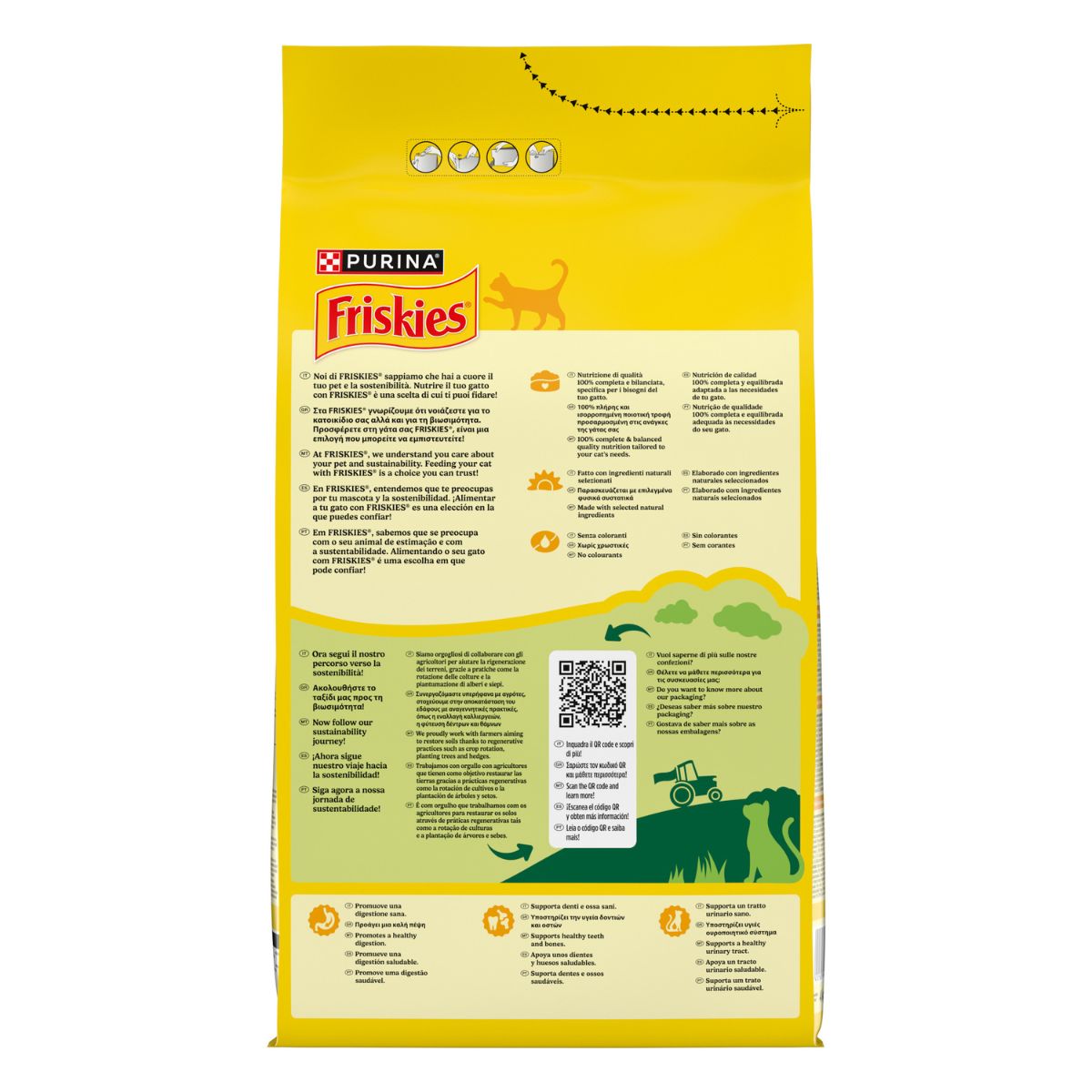 PURINA FRISKIES® Adult con un gustoso mix di Coniglio e Pollo e con Verdure in confezione da 4kg