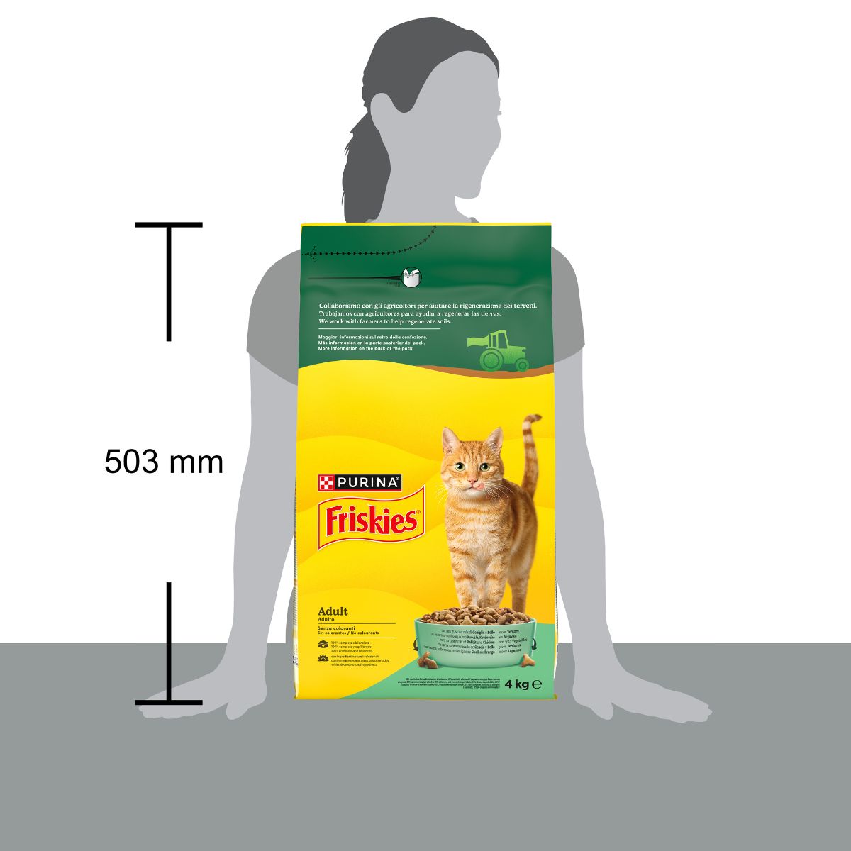PURINA FRISKIES® Adult con un gustoso mix di Coniglio e Pollo e con Verdure in confezione da 4kg
