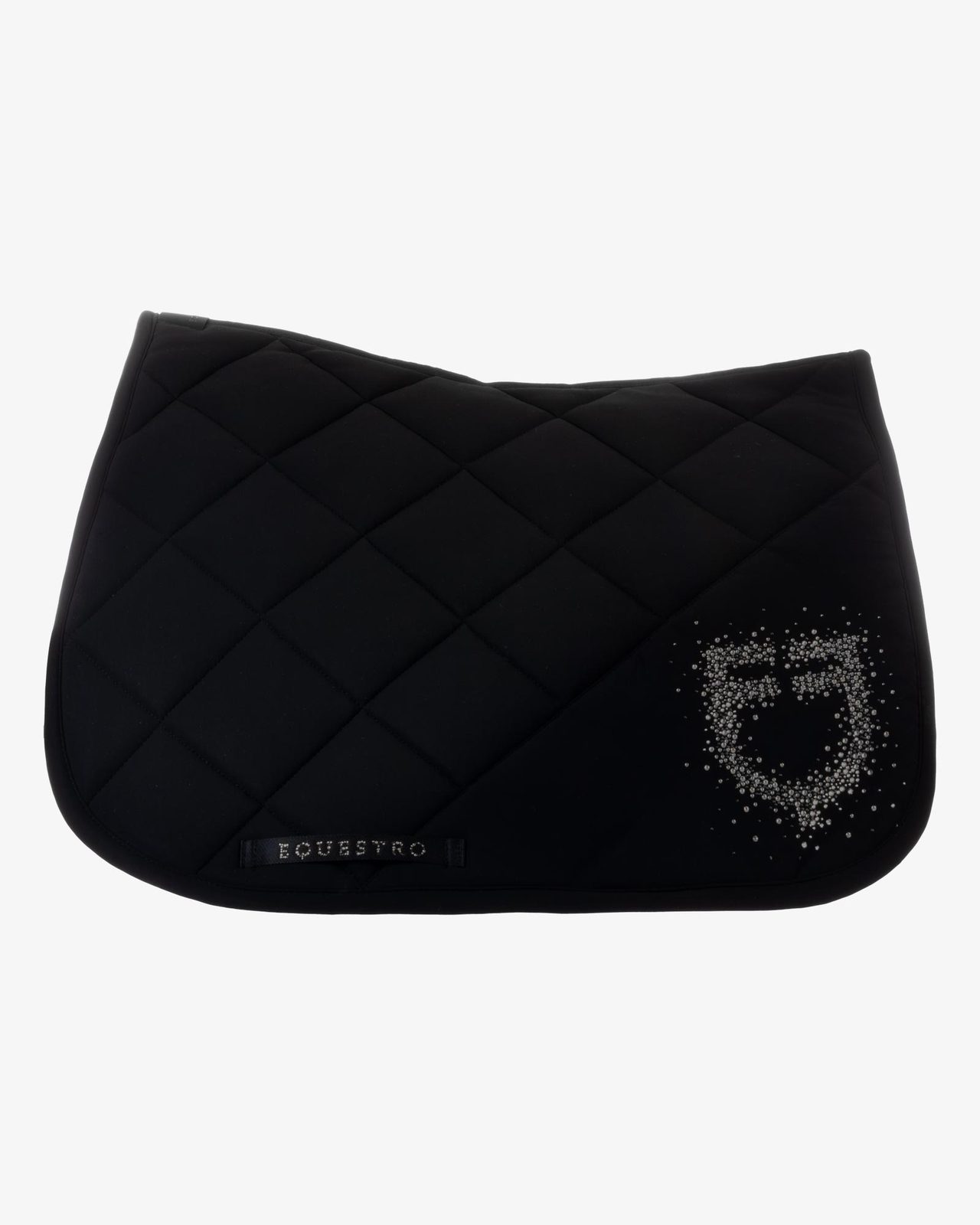 Jumping saddle pad with rhinestone logo