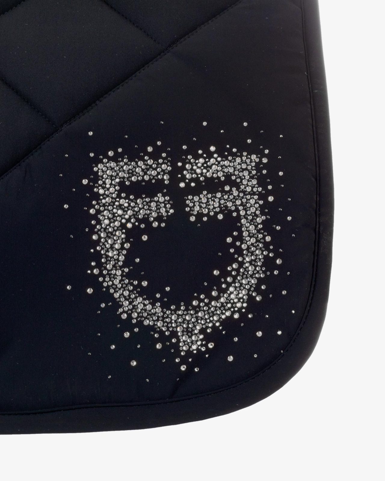 Jumping saddle pad with rhinestone logo