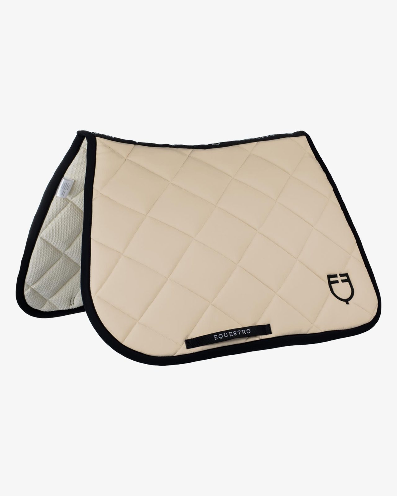 Jumping saddle pad with embroidered logo black line edition