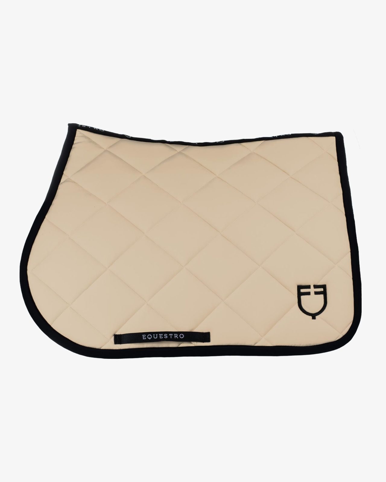 Jumping saddle pad with embroidered logo black line edition